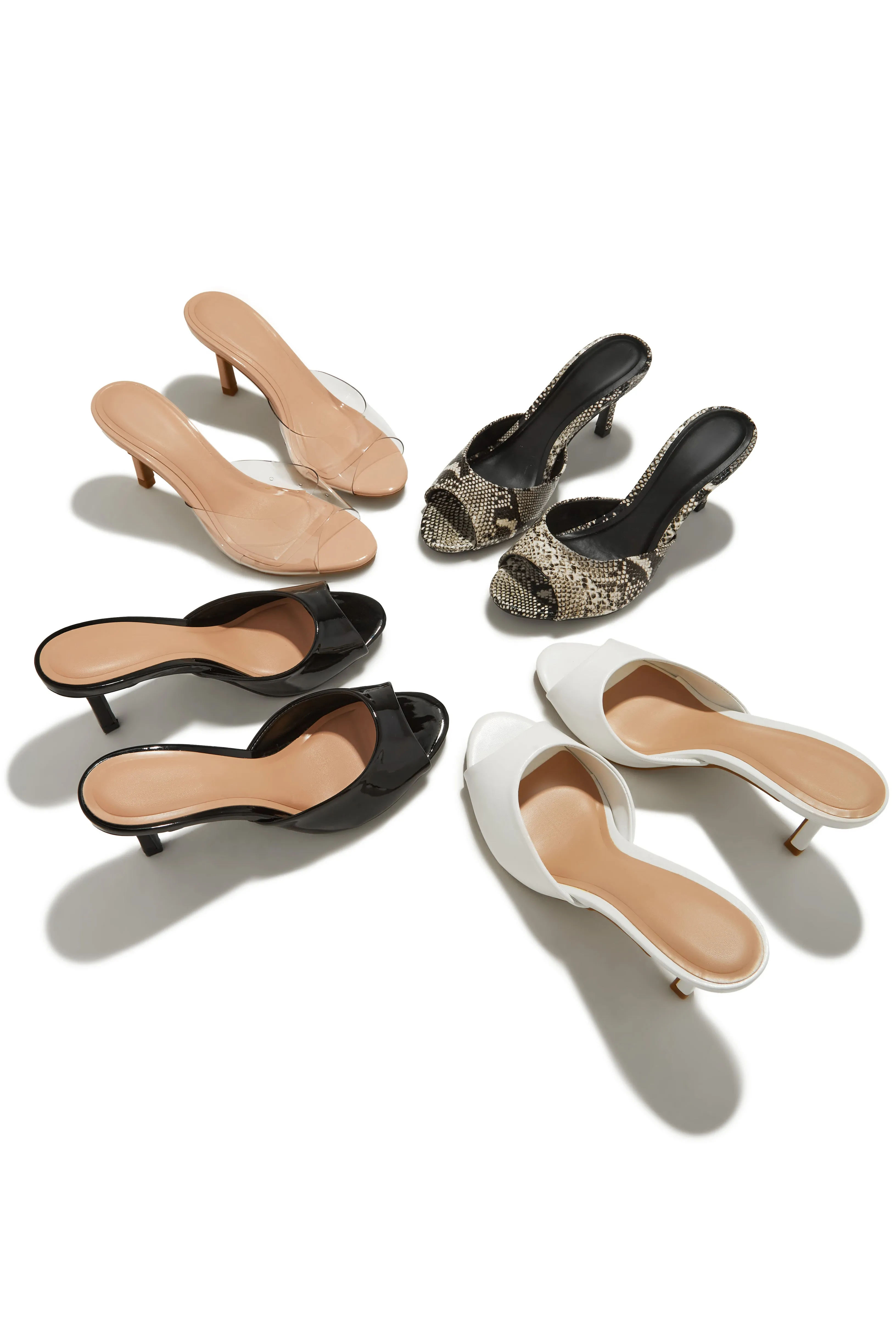 Natani Mid Heel Mules - White sold by Miss Lola product image thumbnail 3