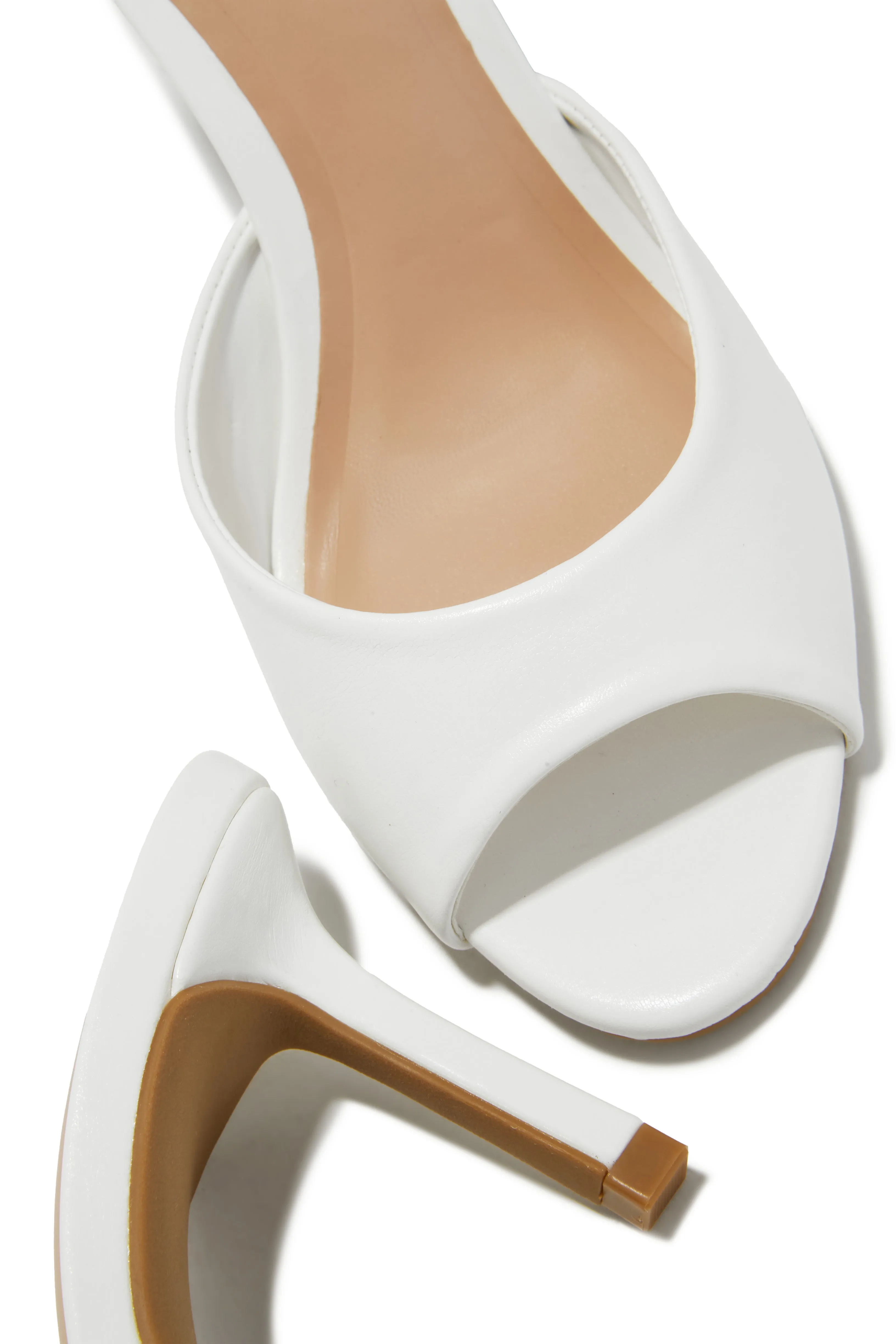 Natani Mid Heel Mules - White sold by Miss Lola product image thumbnail 4