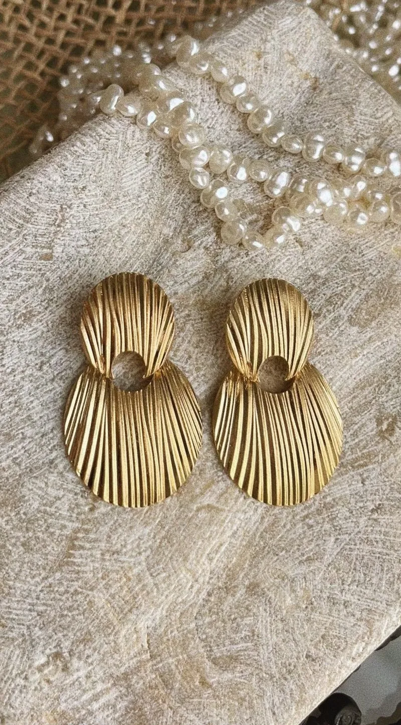 Samera Statement Dangle Earring - Gold sold by Miss Lola