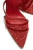 Kimana Glitter Lace Up Heels - Red sold by Miss Lola