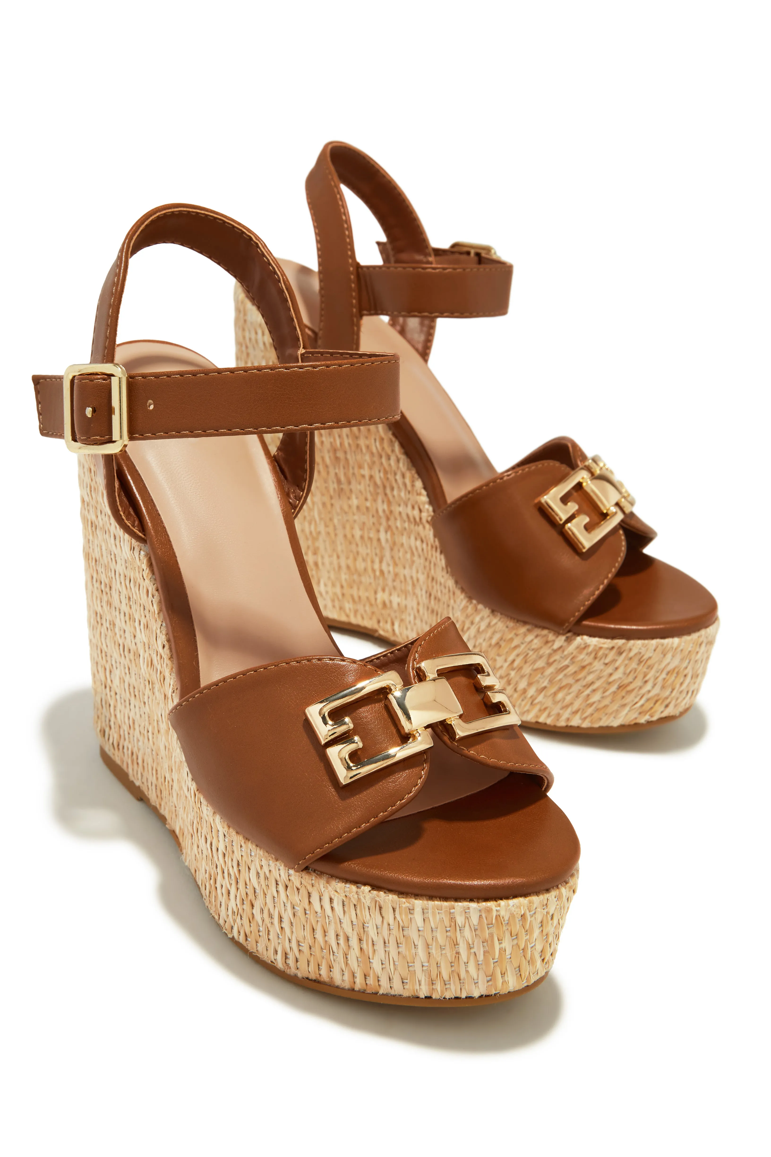 Deliyana Platform Wedge Heels - Tan sold by Miss Lola product image thumbnail 2