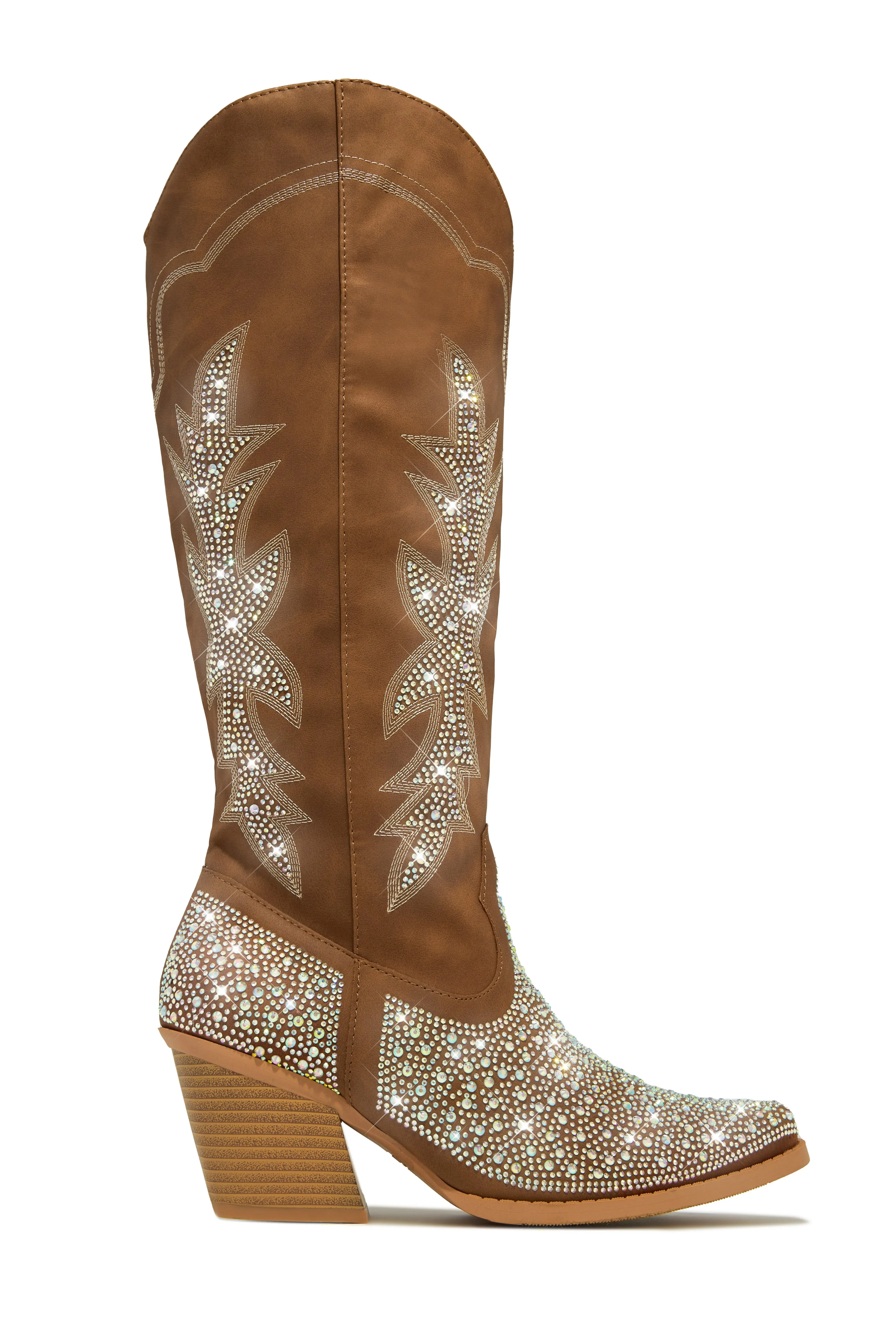 Frankie Embellished Cowgirl Boots - Tan sold by Miss Lola product image thumbnail 2