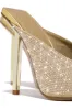 Azilis Embellished High Heel Mules - Gold sold by Miss Lola