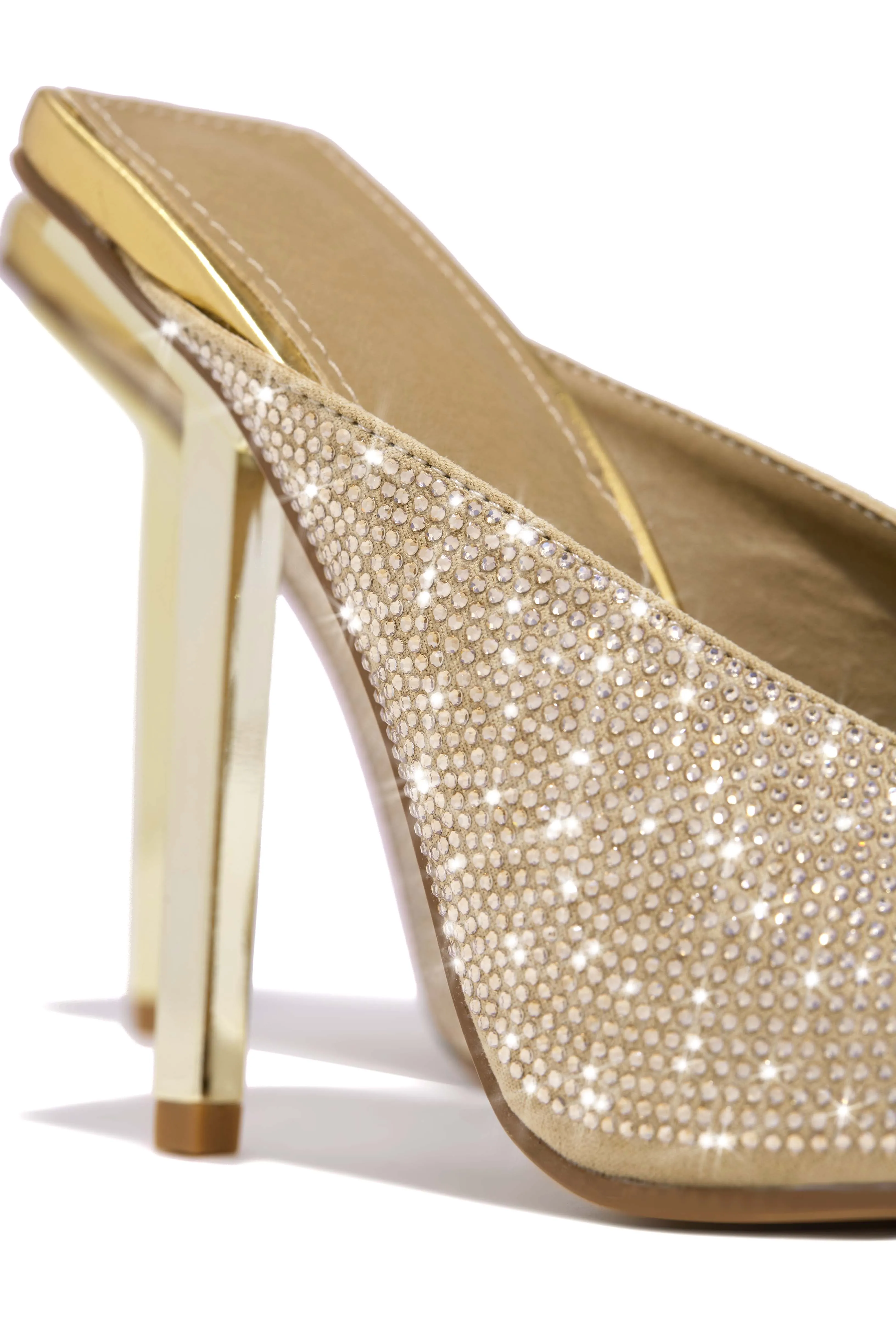 Azilis Embellished High Heel Mules - Gold sold by Miss Lola product image thumbnail 4