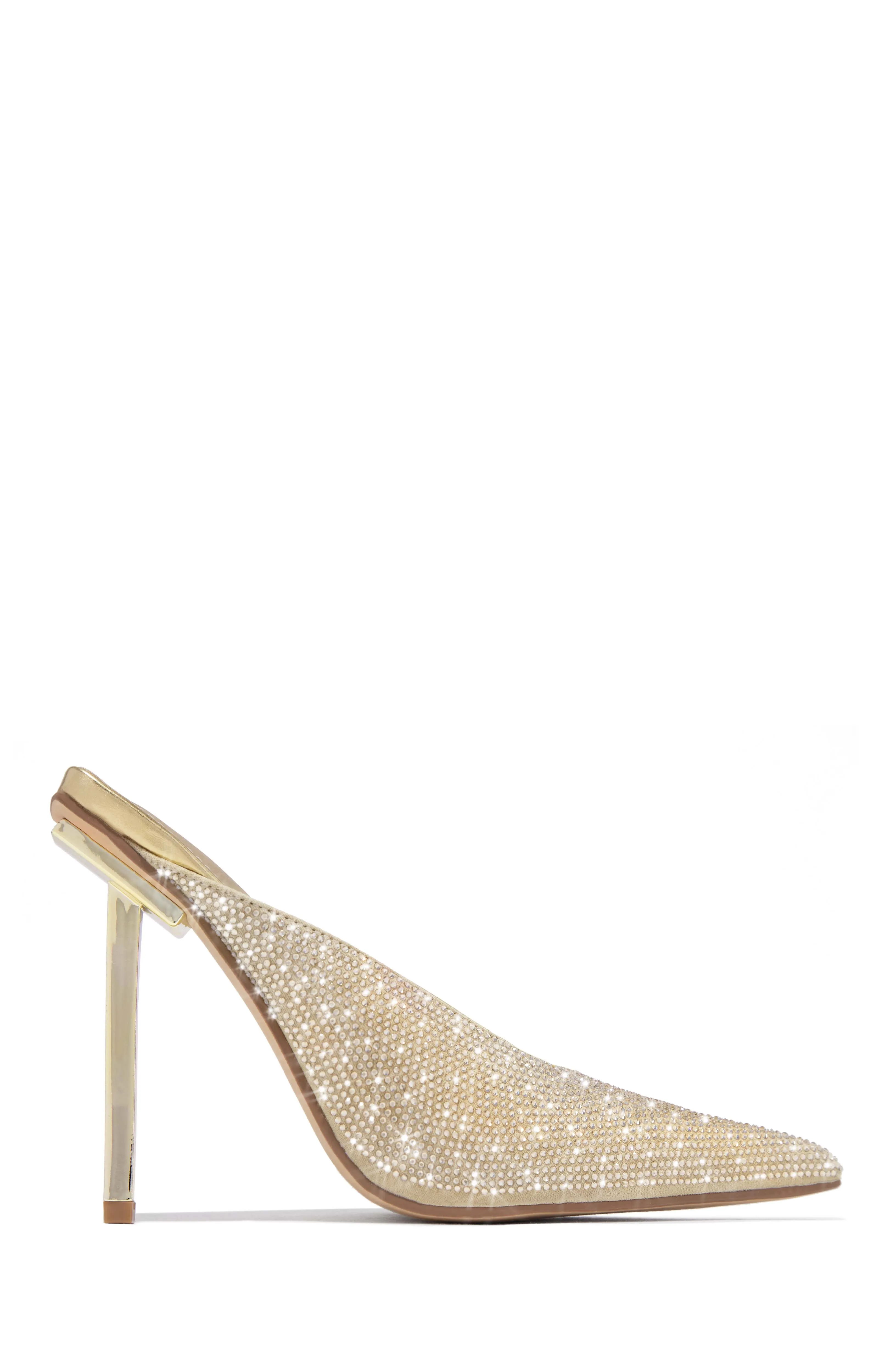 Azilis Embellished High Heel Mules - Gold sold by Miss Lola product image thumbnail 3