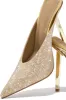 Azilis Embellished High Heel Mules - Gold sold by Miss Lola