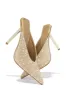 Azilis Embellished High Heel Mules - Gold sold by Miss Lola