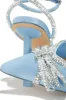 Devoted Embellished Ankle Strap High Heel Pumps - Blue sold by Miss Lola