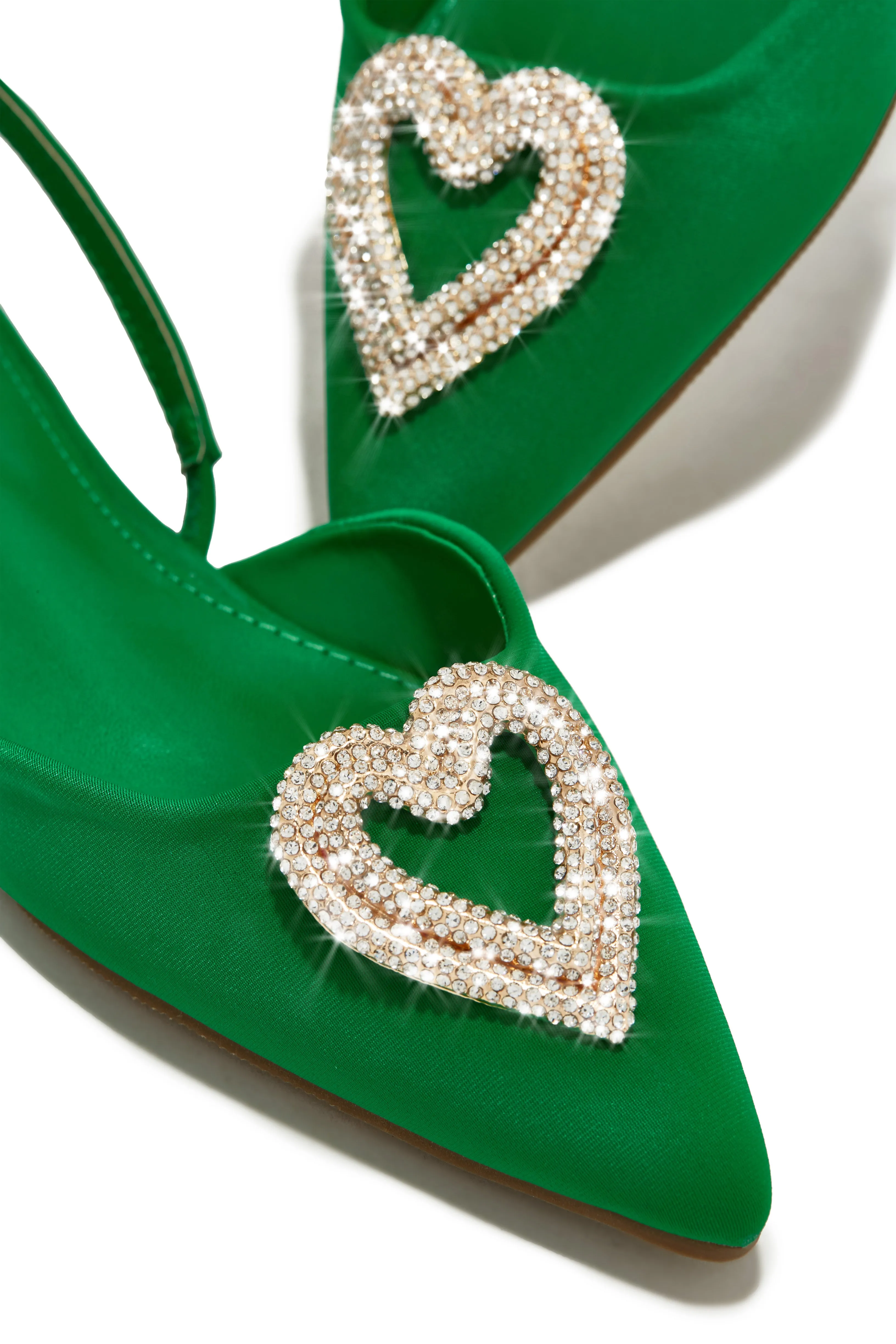 All Love Embellished Sling Back Flat - Green sold by Miss Lola product image thumbnail 3
