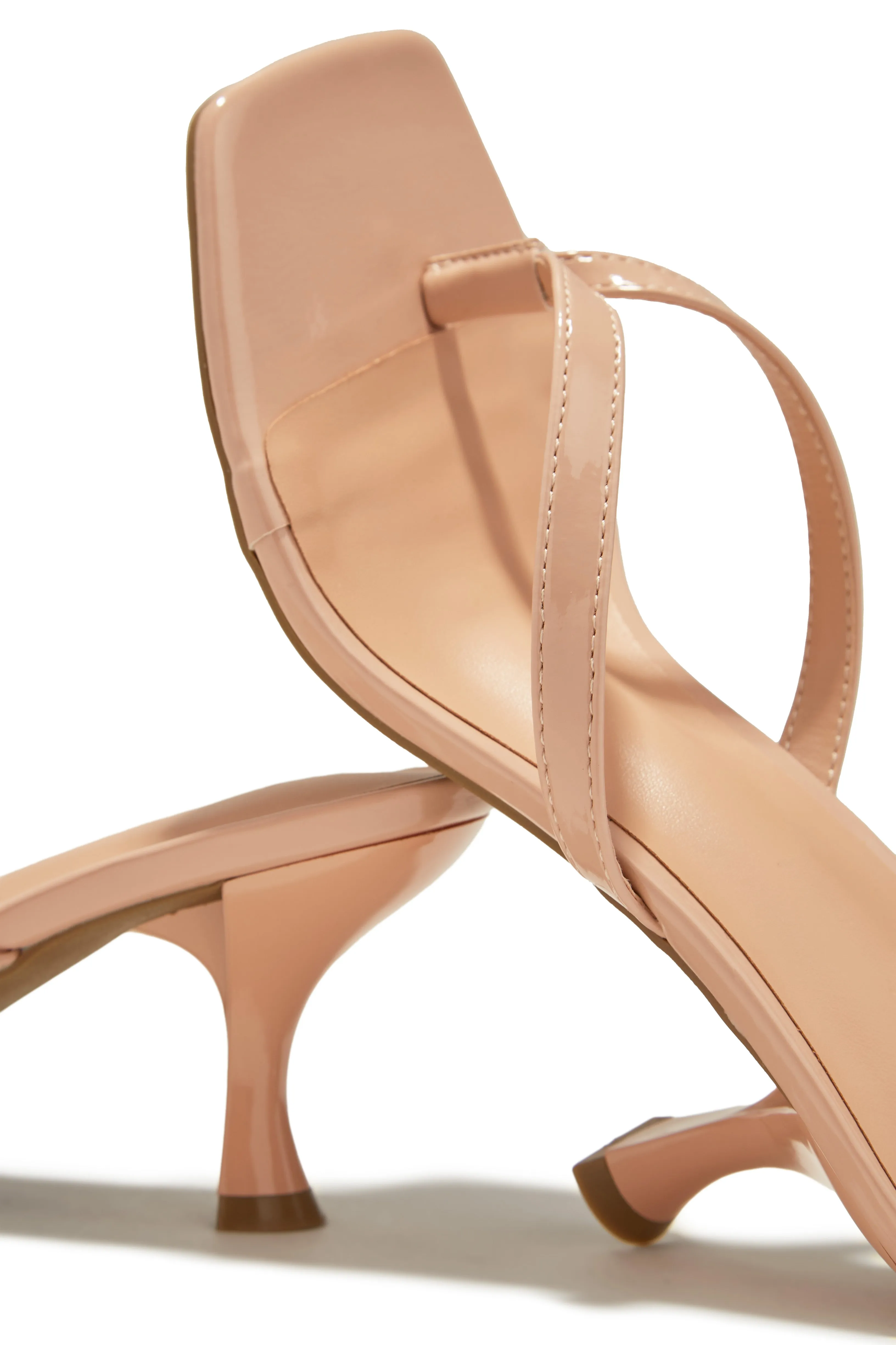 Karley Mid Heel Mules - Patent Nude sold by Miss Lola product image thumbnail 4