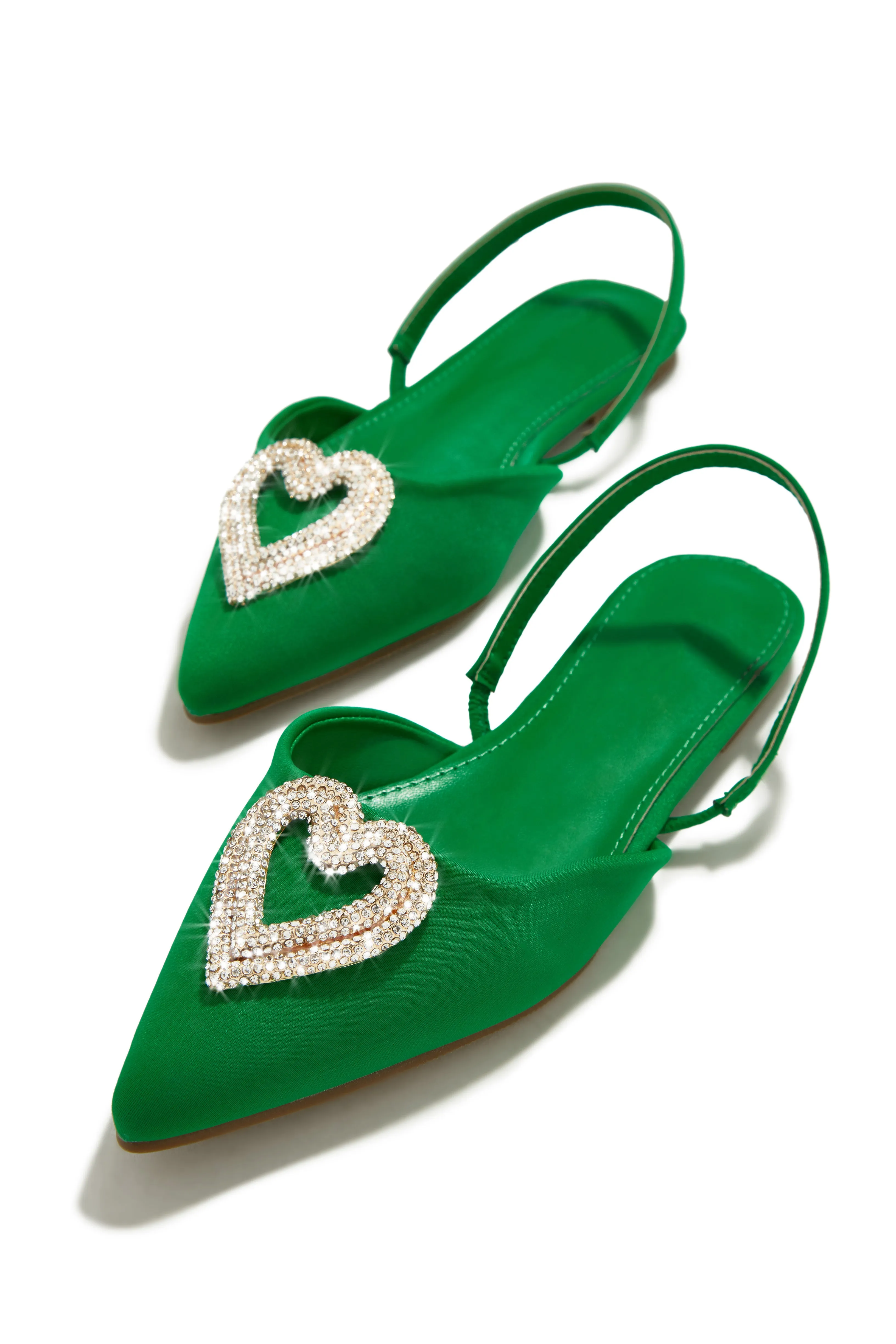 All Love Embellished Sling Back Flat - Green sold by Miss Lola product image thumbnail 4