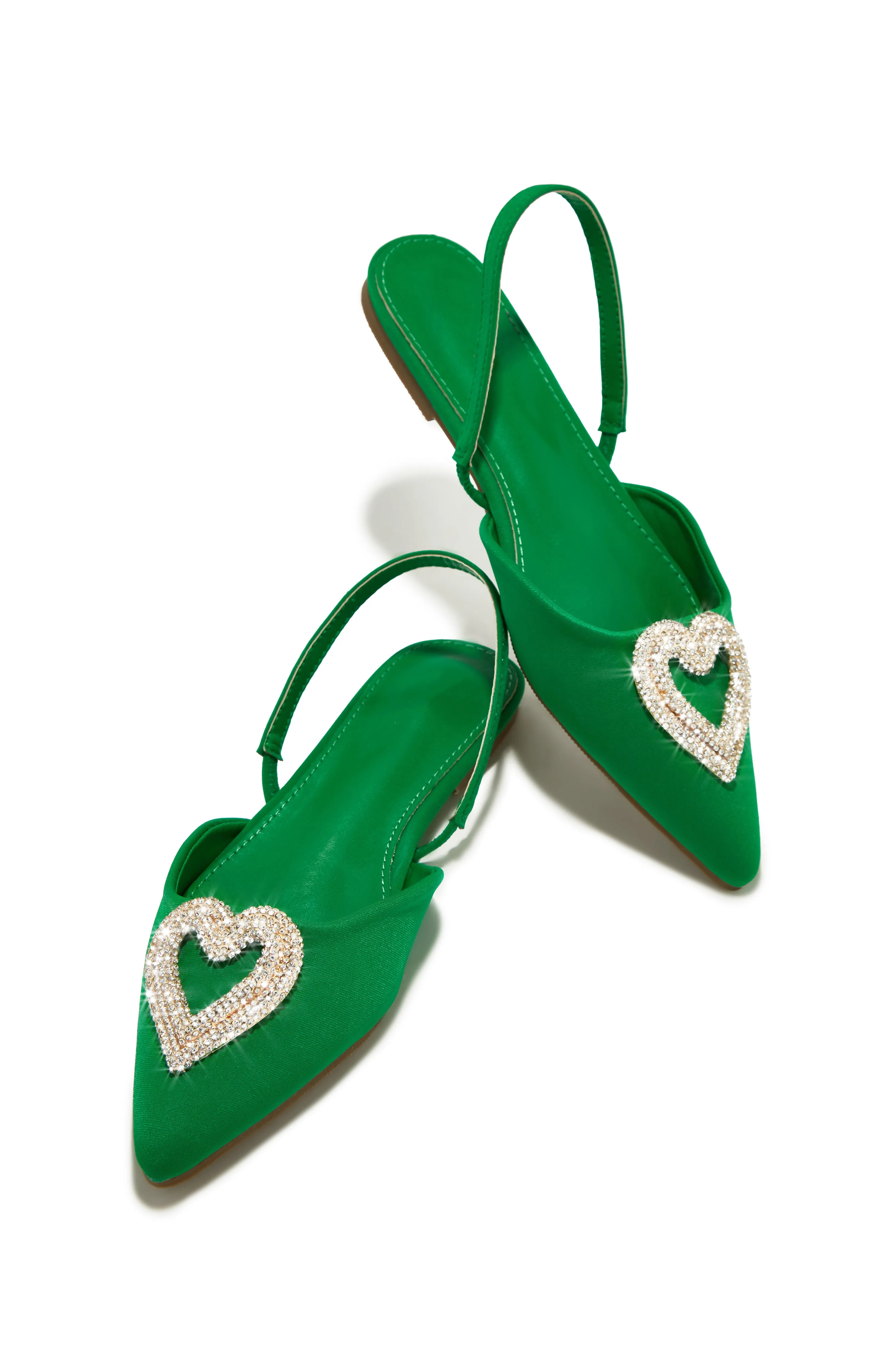 All Love Embellished Sling Back Flat - Green sold by Miss Lola product image thumbnail 5