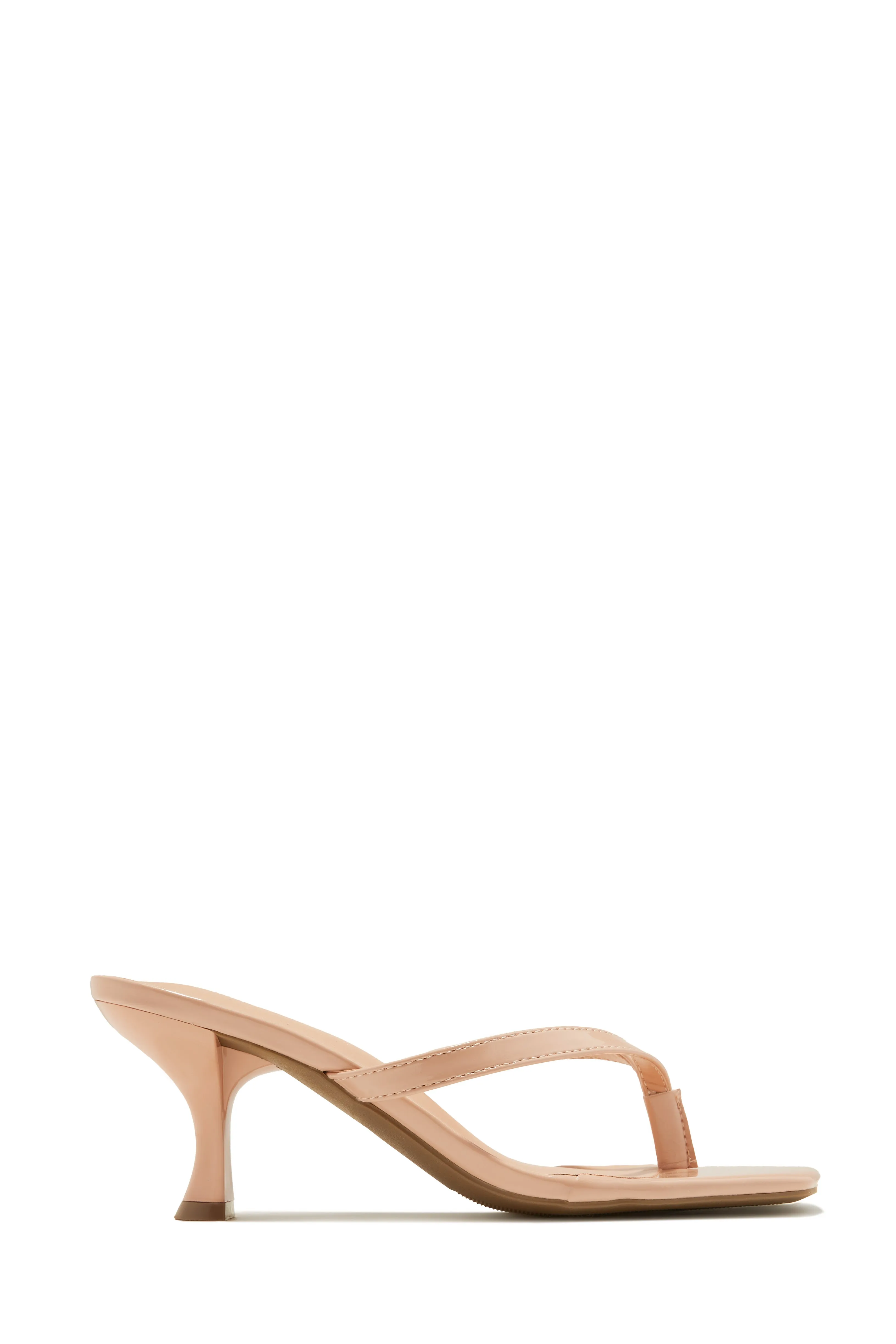 Karley Mid Heel Mules - Patent Nude sold by Miss Lola product image thumbnail 5