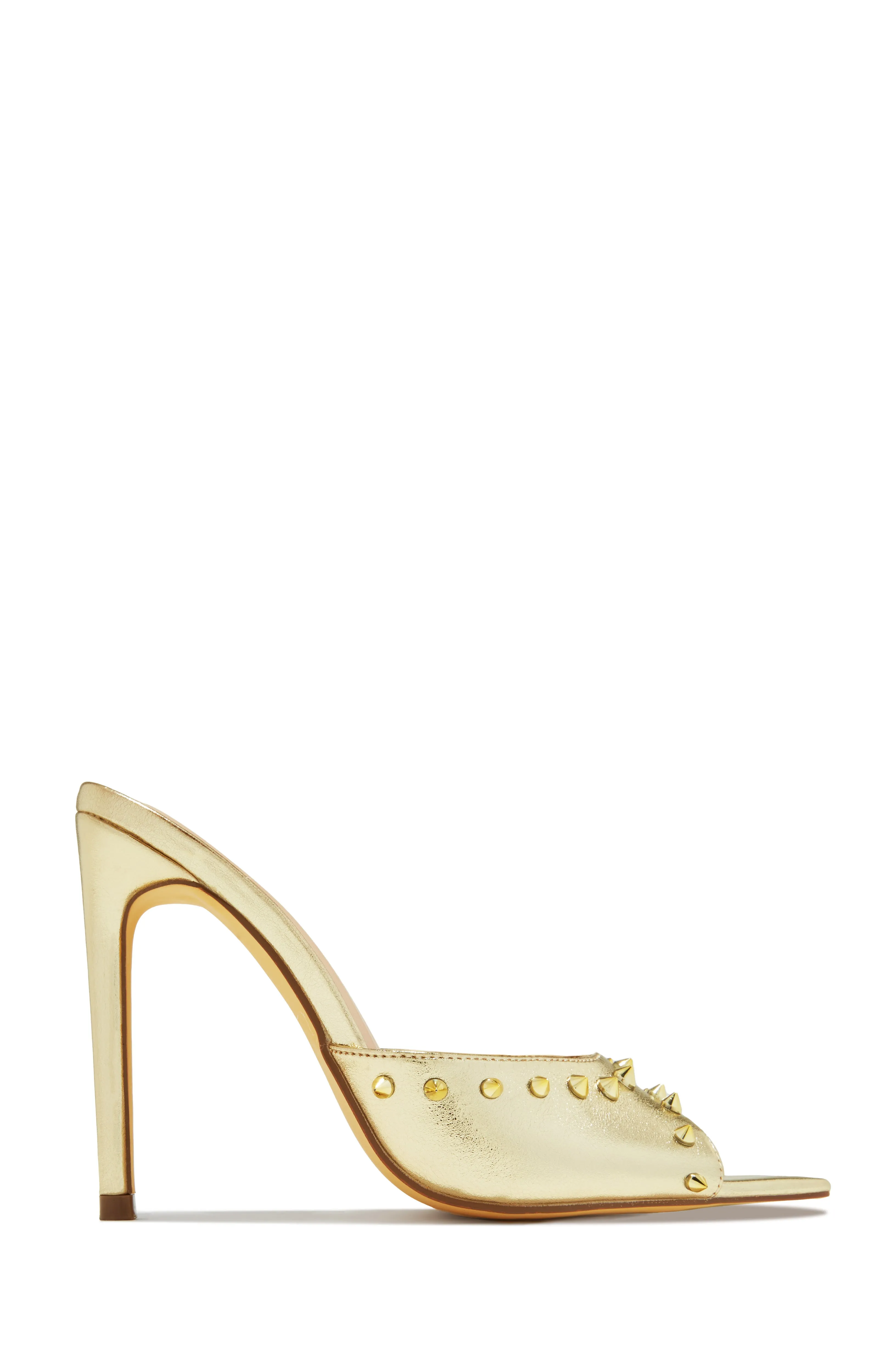 Collette Studded High Heel Mules - Gold sold by Miss Lola product image thumbnail 5