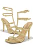 Luxury Essentials Caged Strap High Heels - Gold sold by Miss Lola