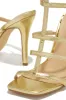 Luxury Essentials Caged Strap High Heels - Gold sold by Miss Lola