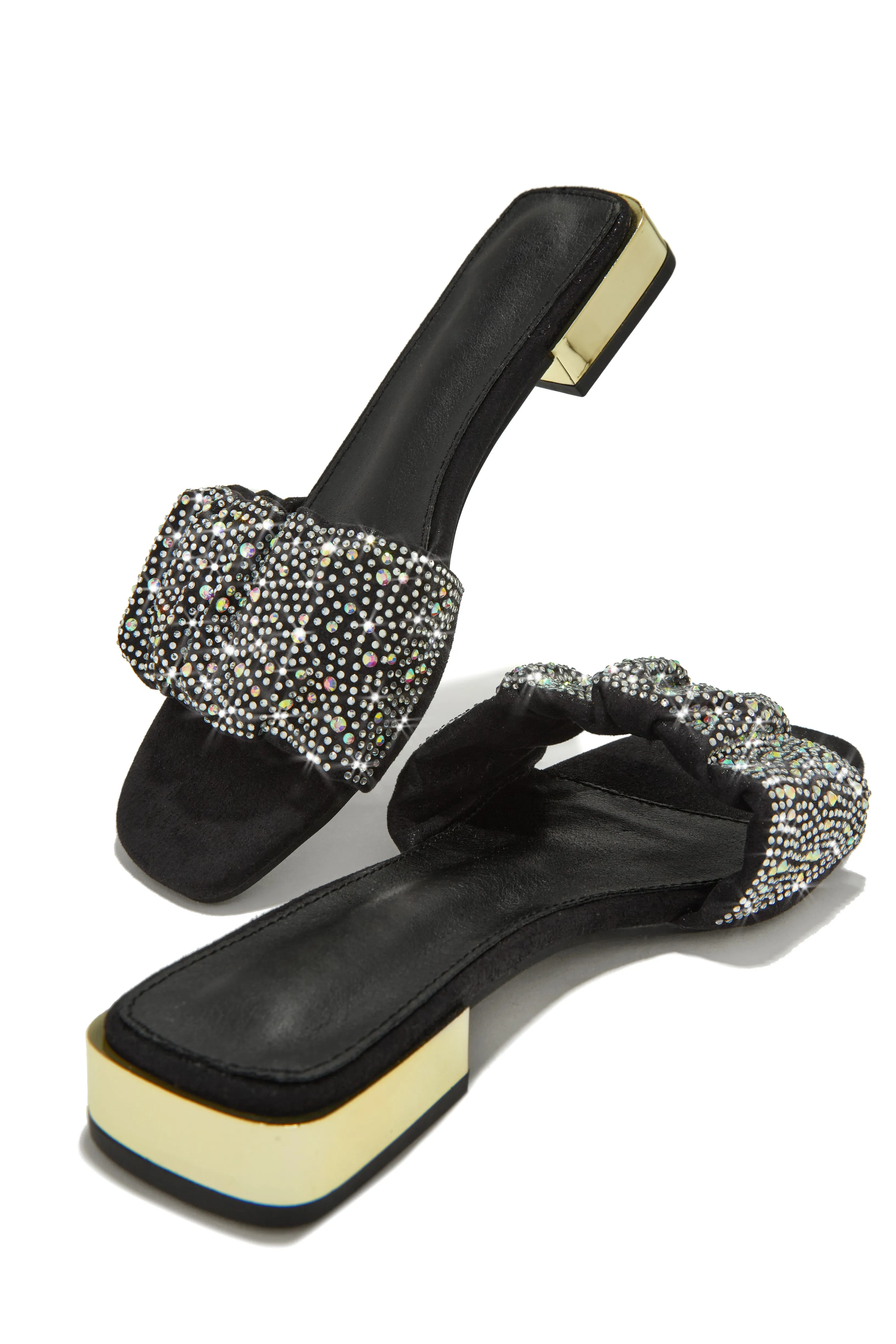 Long Weekend Ready Embellished Slip On Sandals - Black sold by Miss Lola product image thumbnail 4