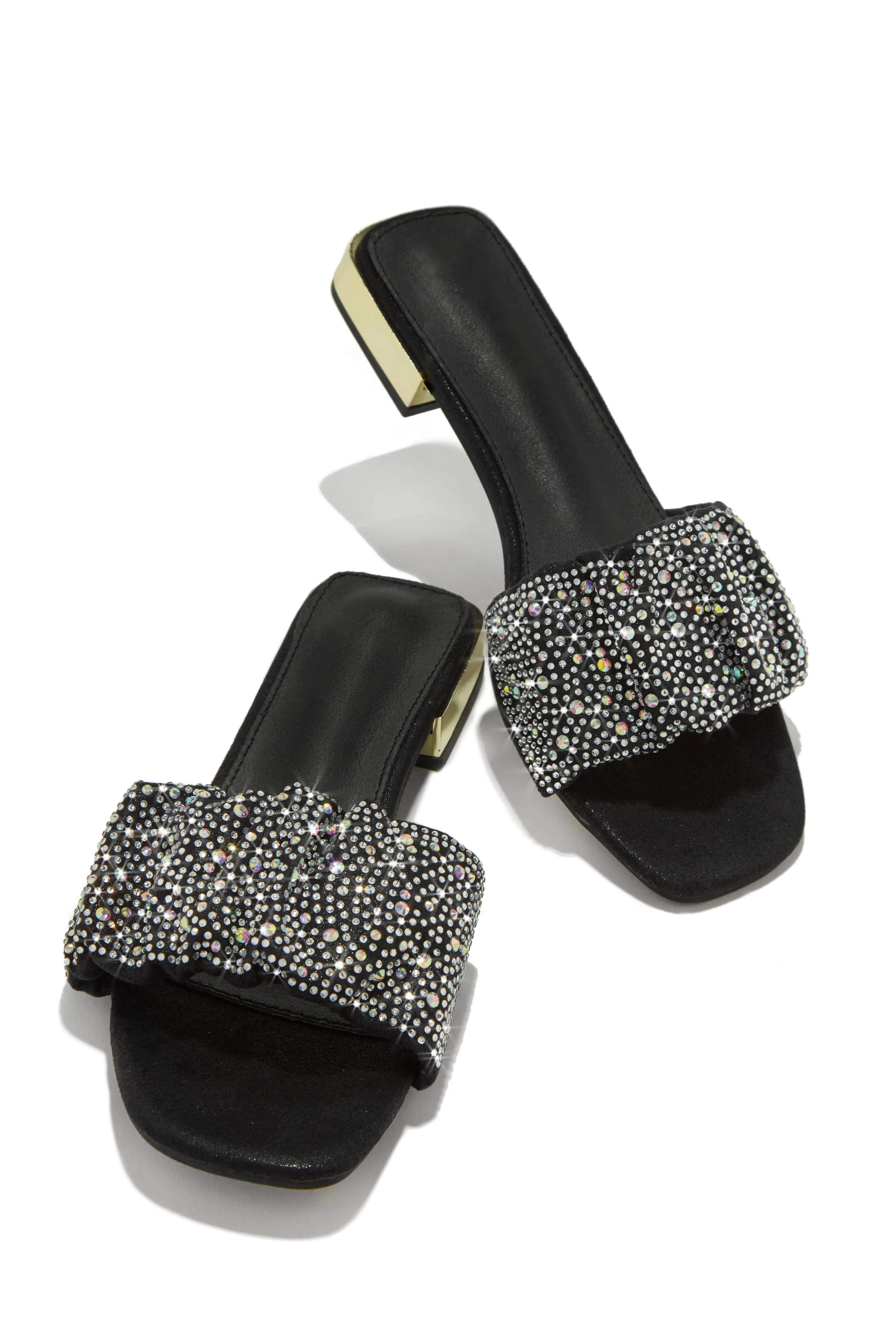 Long Weekend Ready Embellished Slip On Sandals - Black sold by Miss Lola product image thumbnail 2