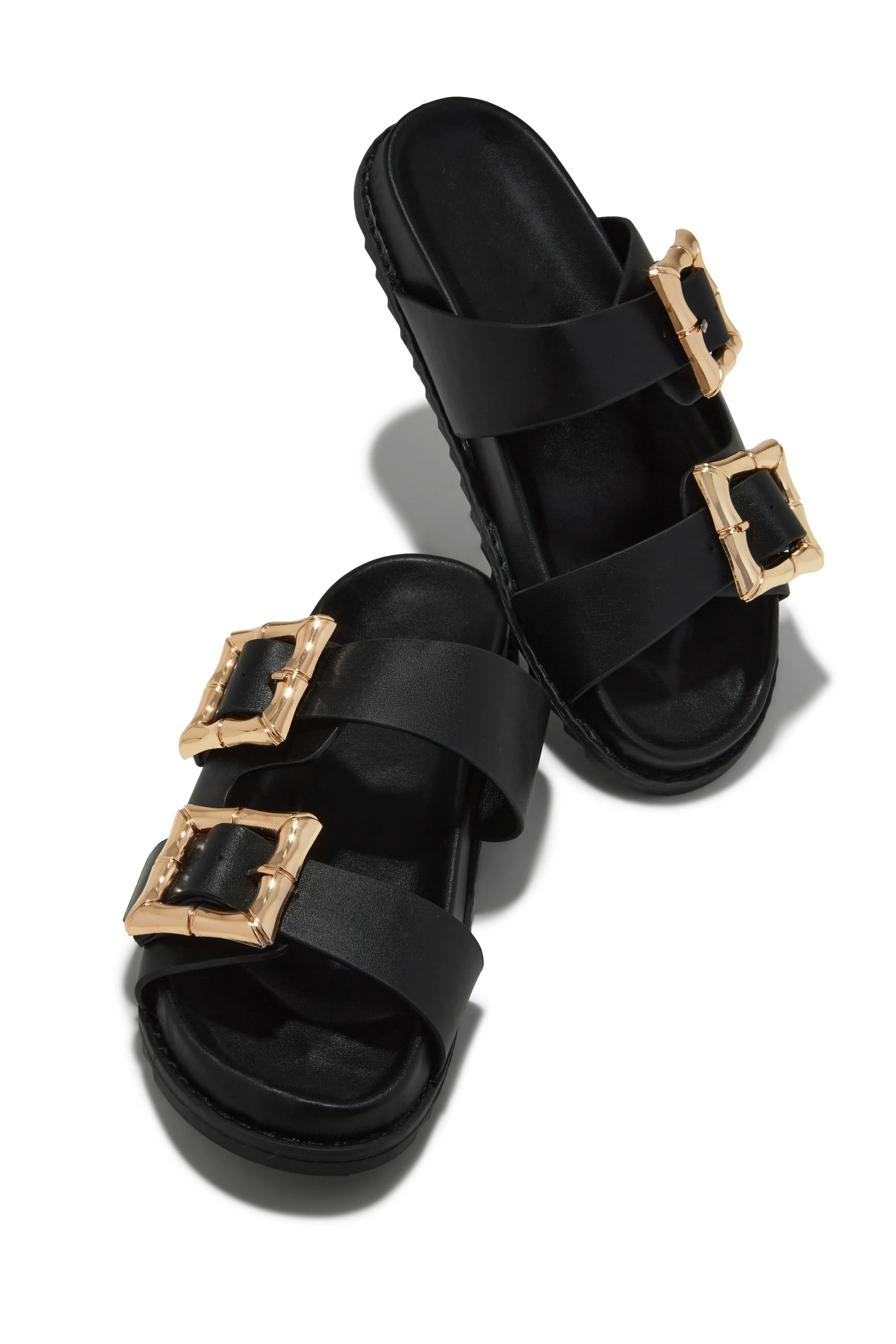Neylana Chunky Slip On Sandals - Black sold by Miss Lola