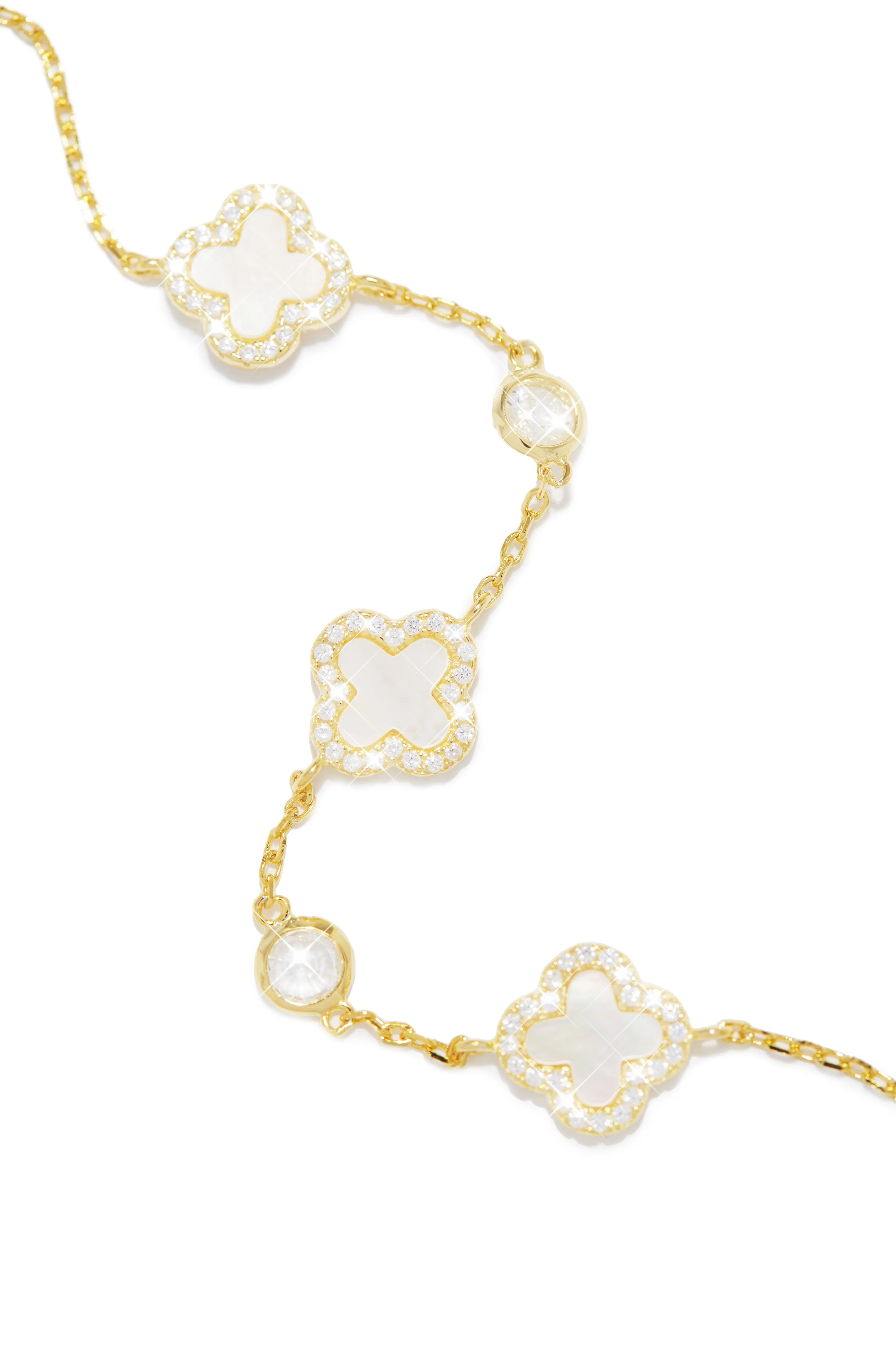 Golden Paradise Sterling Silver Clover Bracelet - Gold sold by Miss Lola product image thumbnail 3