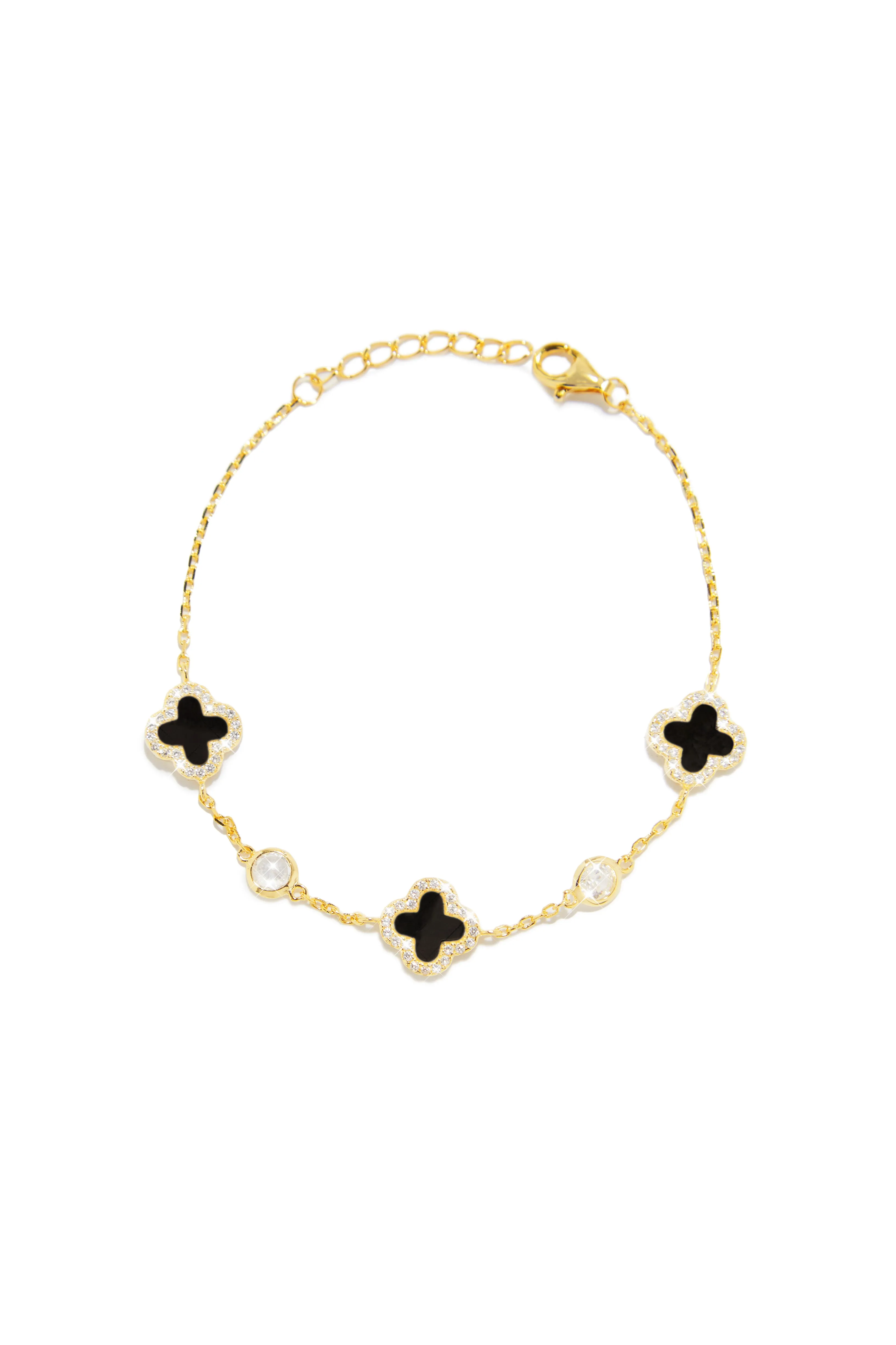 Golden Paradise Sterling Silver Clover Bracelet - Gold sold by Miss Lola product image thumbnail 5