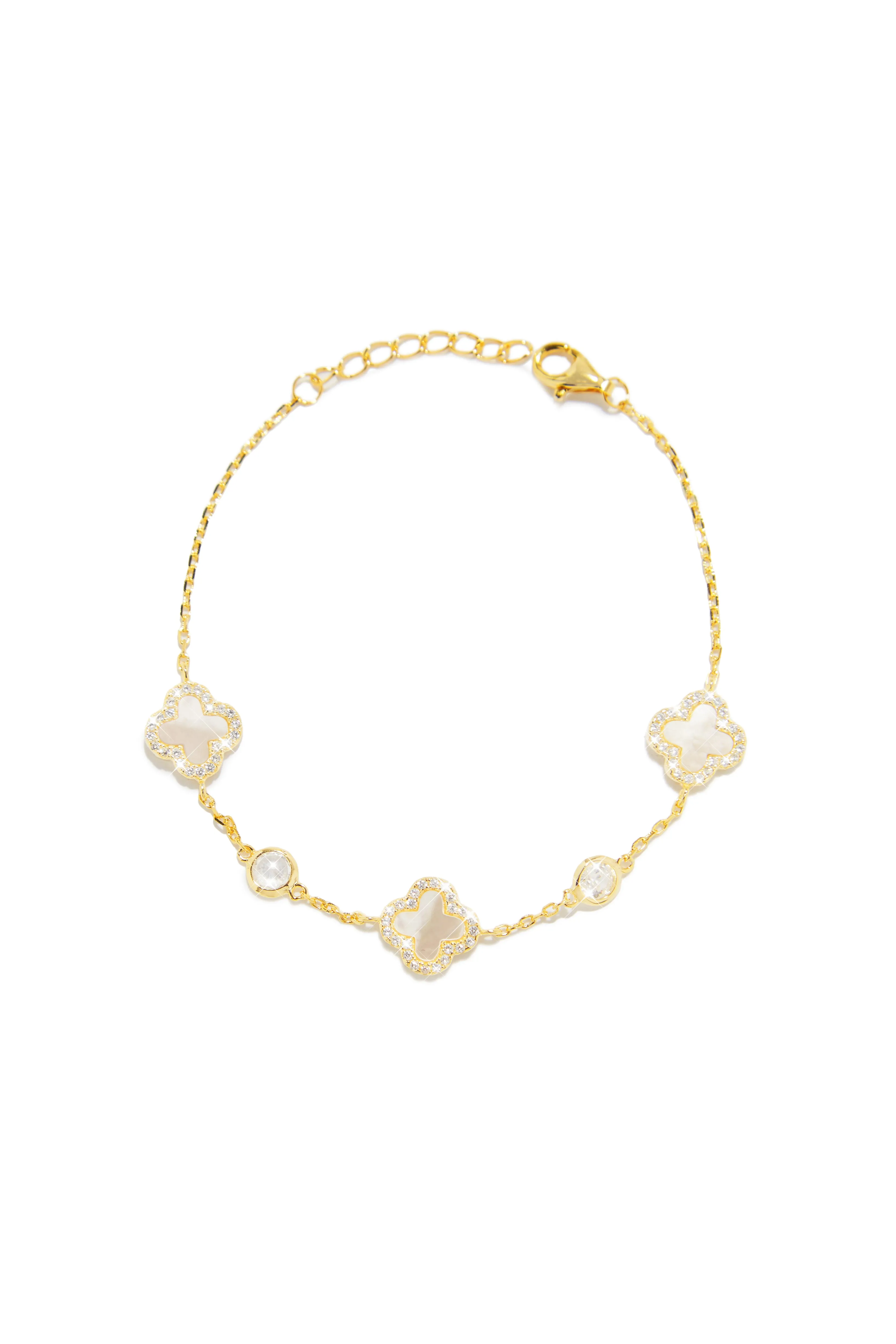 Golden Paradise Sterling Silver Clover Bracelet - Gold sold by Miss Lola product image thumbnail 2