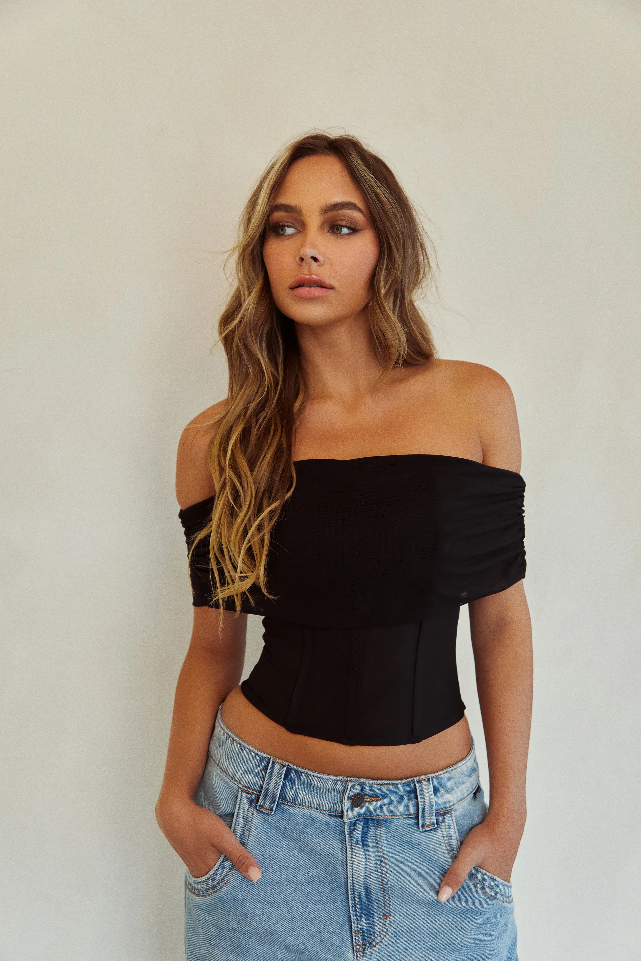 Emani Mesh Corset Top - Black sold by Miss Lola product image thumbnail 4