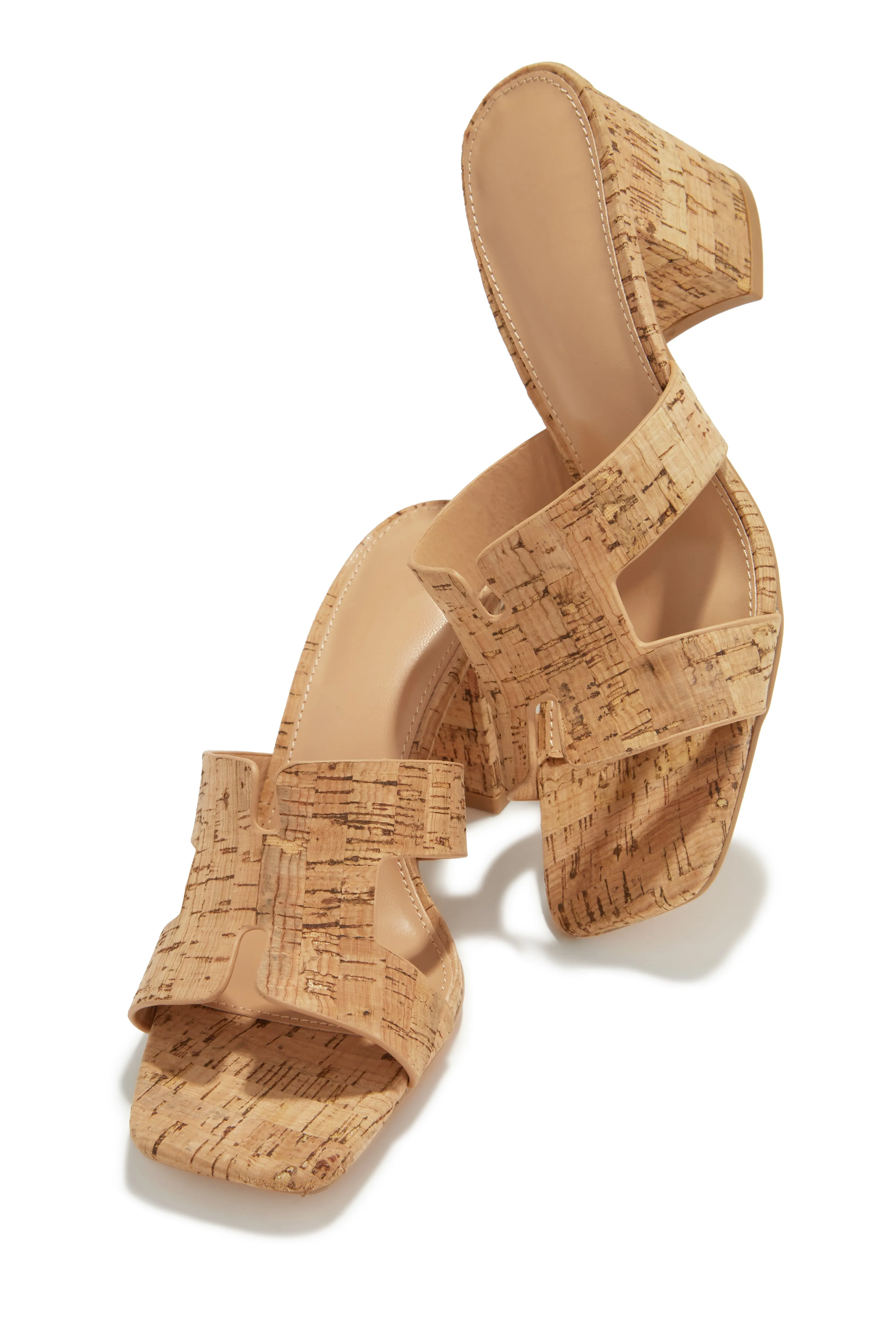 Carina Block Heel Mules - Cork sold by Miss Lola product image thumbnail 3