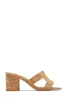 Carina Block Heel Mules - Cork sold by Miss Lola