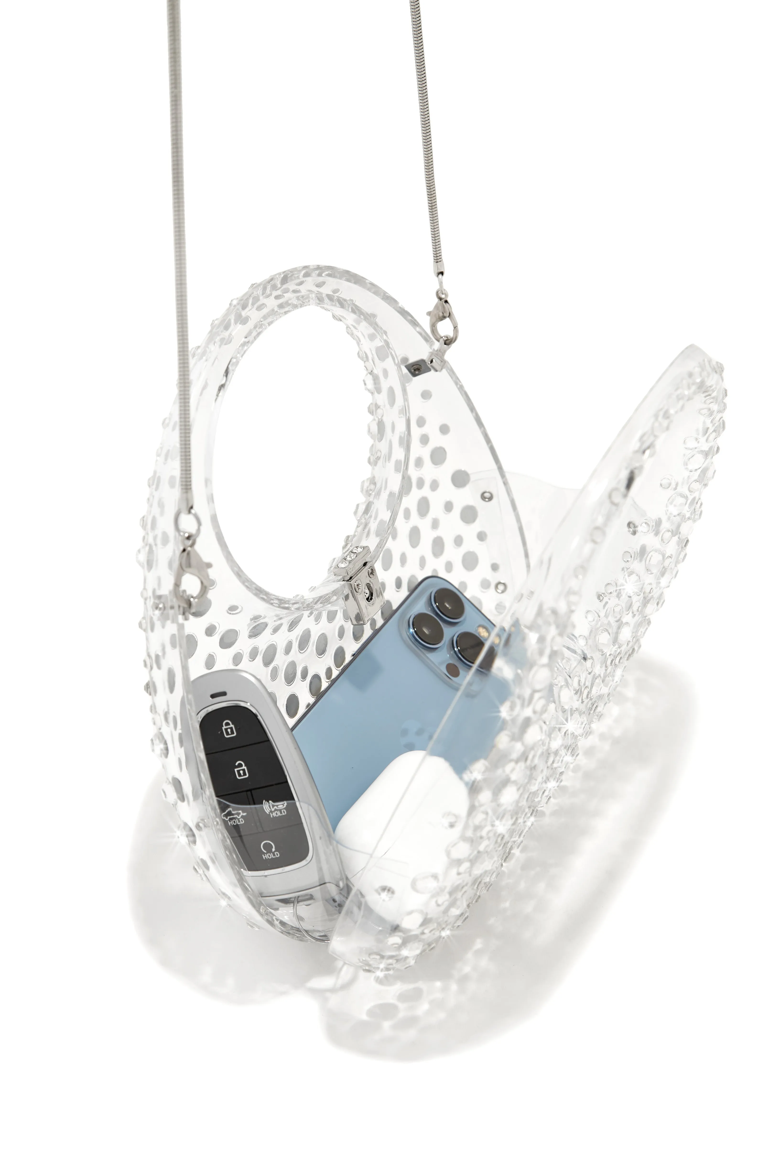 Serina Embellished Acrylic Handbag - Clear sold by Miss Lola product image thumbnail 2