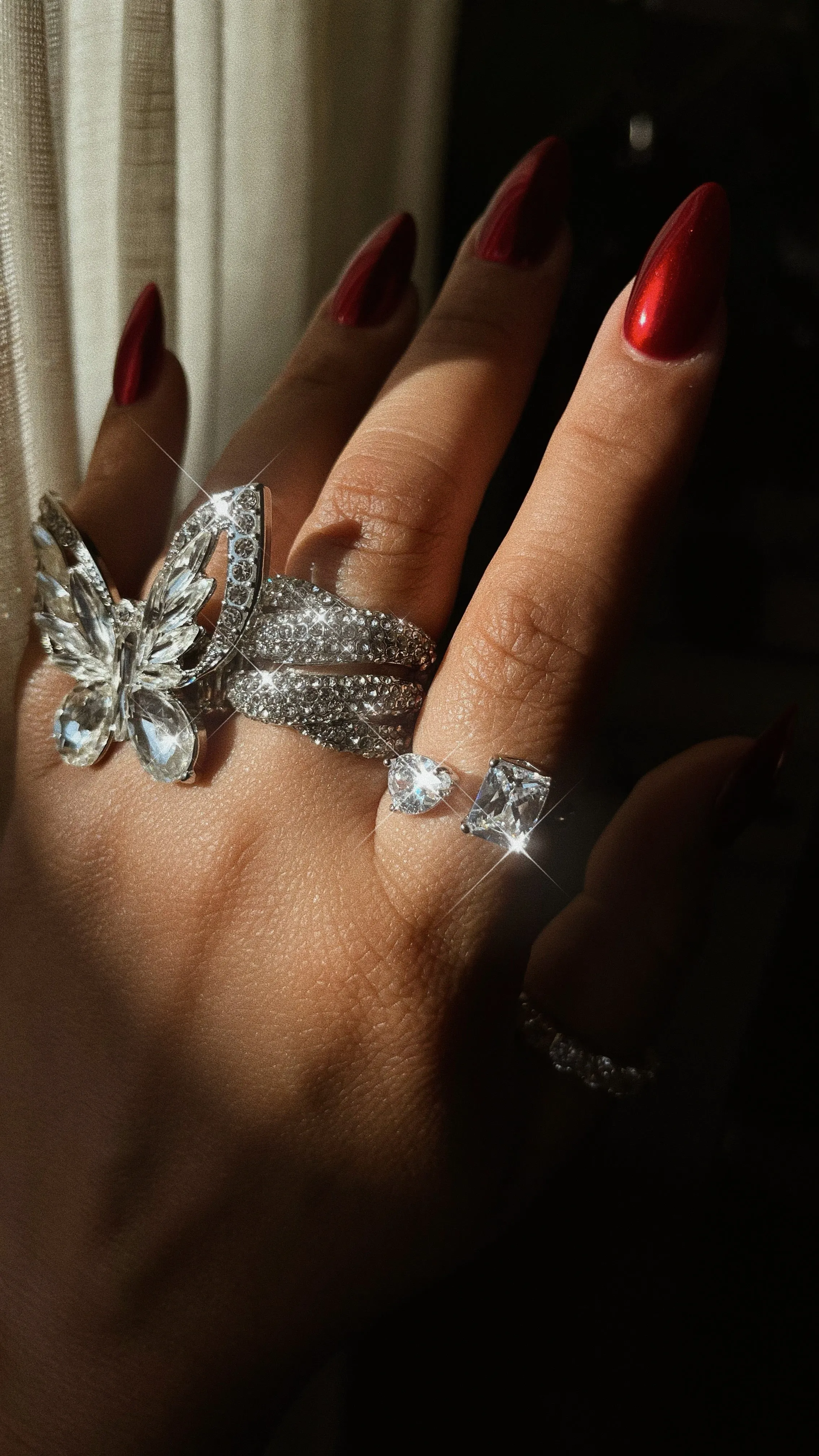 Melina Embellished Wrap Ring - Silver sold by Miss Lola