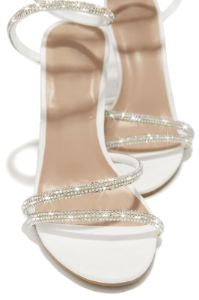 Fantasies Embellished Around The Ankle Coil Heels - White sold by Miss Lola
