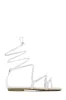 Vegas Weekend Embellished Lace Up Sandals - White sold by Miss Lola