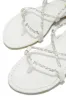 Vegas Weekend Embellished Lace Up Sandals - White sold by Miss Lola