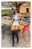 Set The Bar Over The Knee Block High Heel Boots - Black sold by Miss Lola