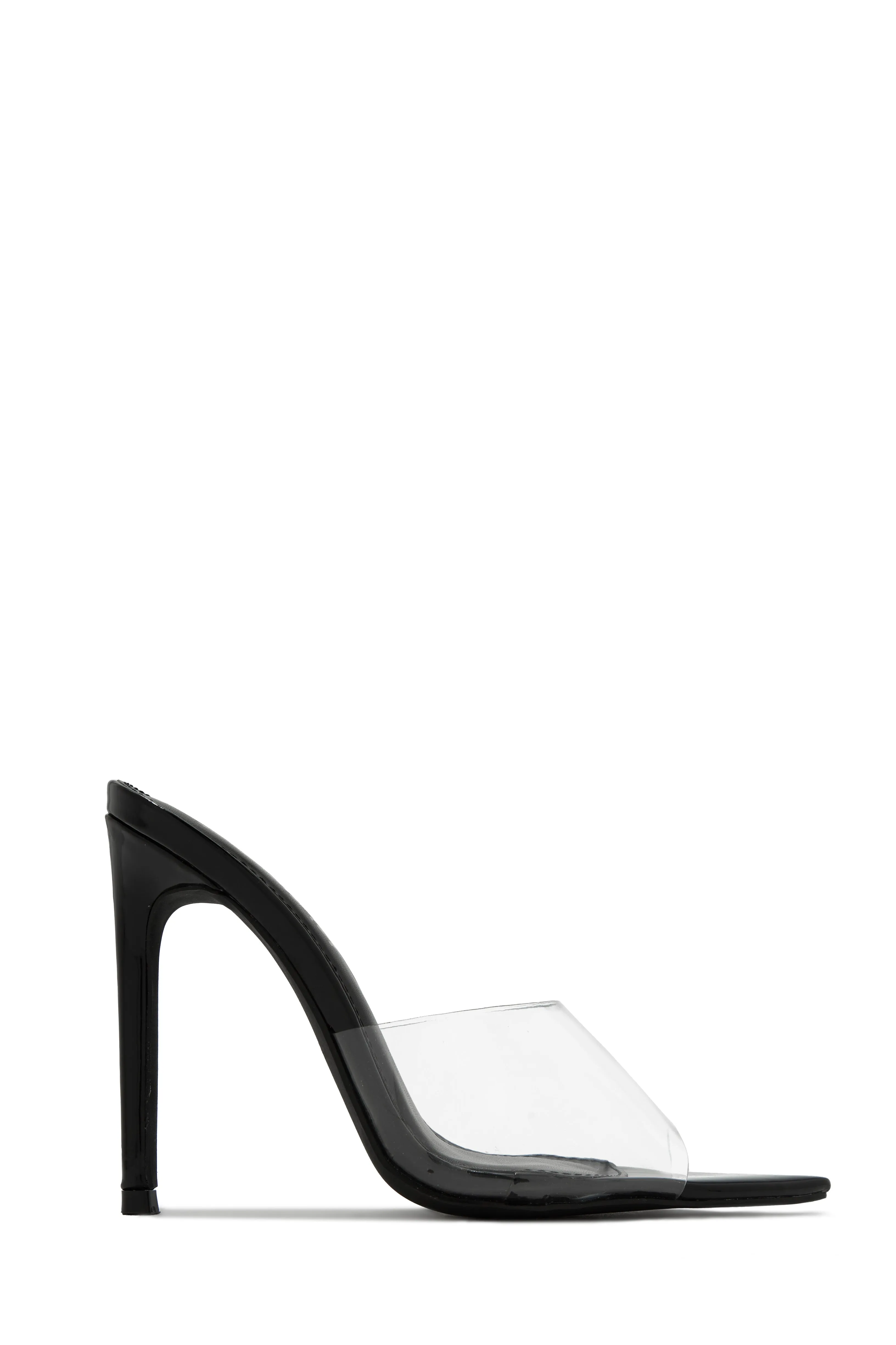 Ionic Clear Strap High Heel Mules - Black sold by Miss Lola product image thumbnail 5