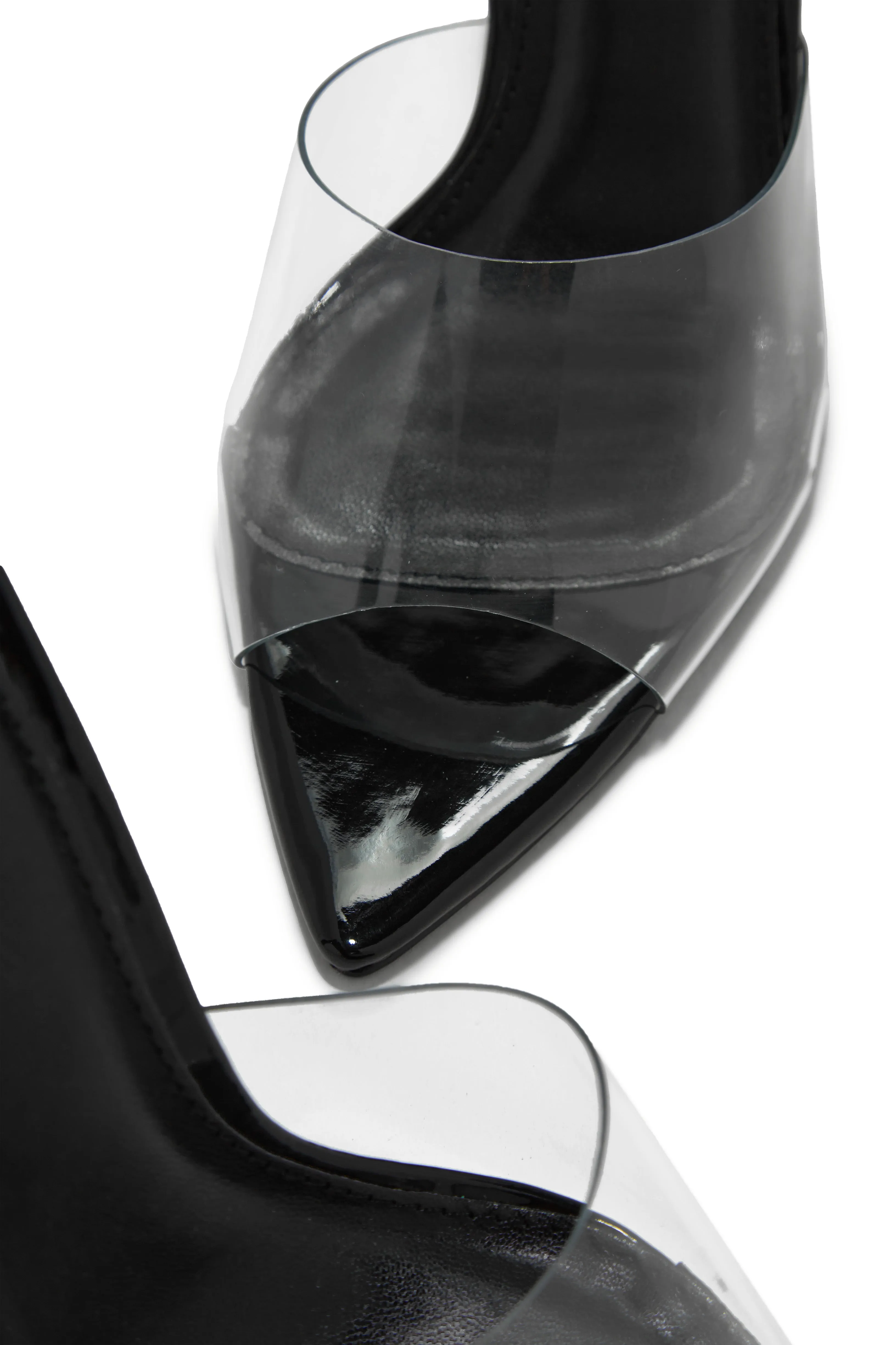 Ionic Clear Strap High Heel Mules - Black sold by Miss Lola product image thumbnail 3