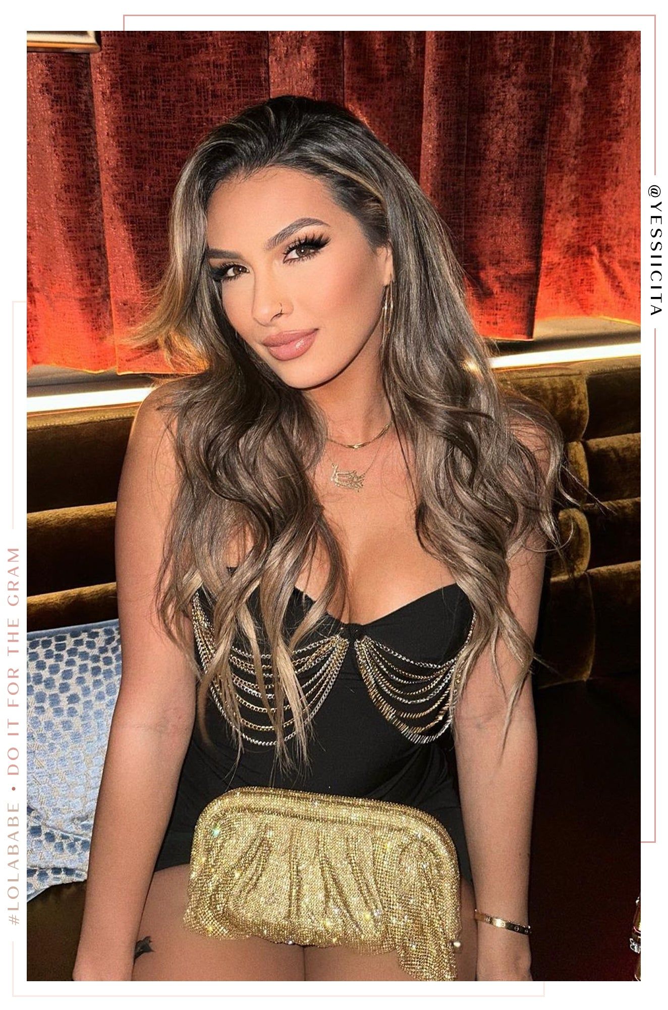 Gala Nights Fully Embellished Clutch Bag - Gold sold by Miss Lola product image thumbnail 3