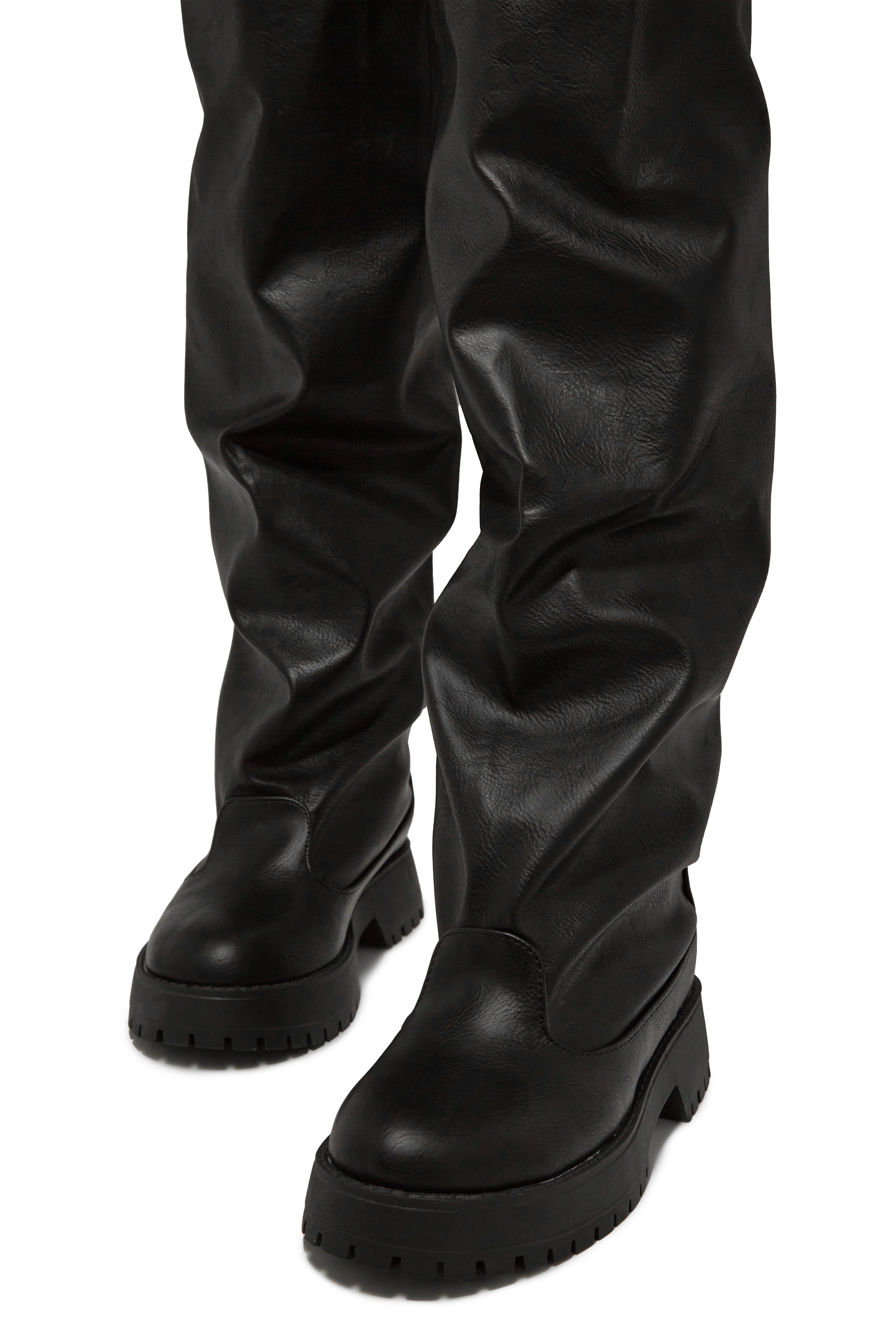 Emara Baggy Knee High Boots - Black sold by Miss Lola product image thumbnail 4