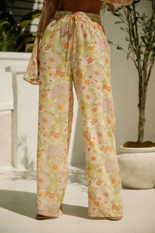 Nadiah High Waist Straight Leg Pant - Floral sold by Miss Lola