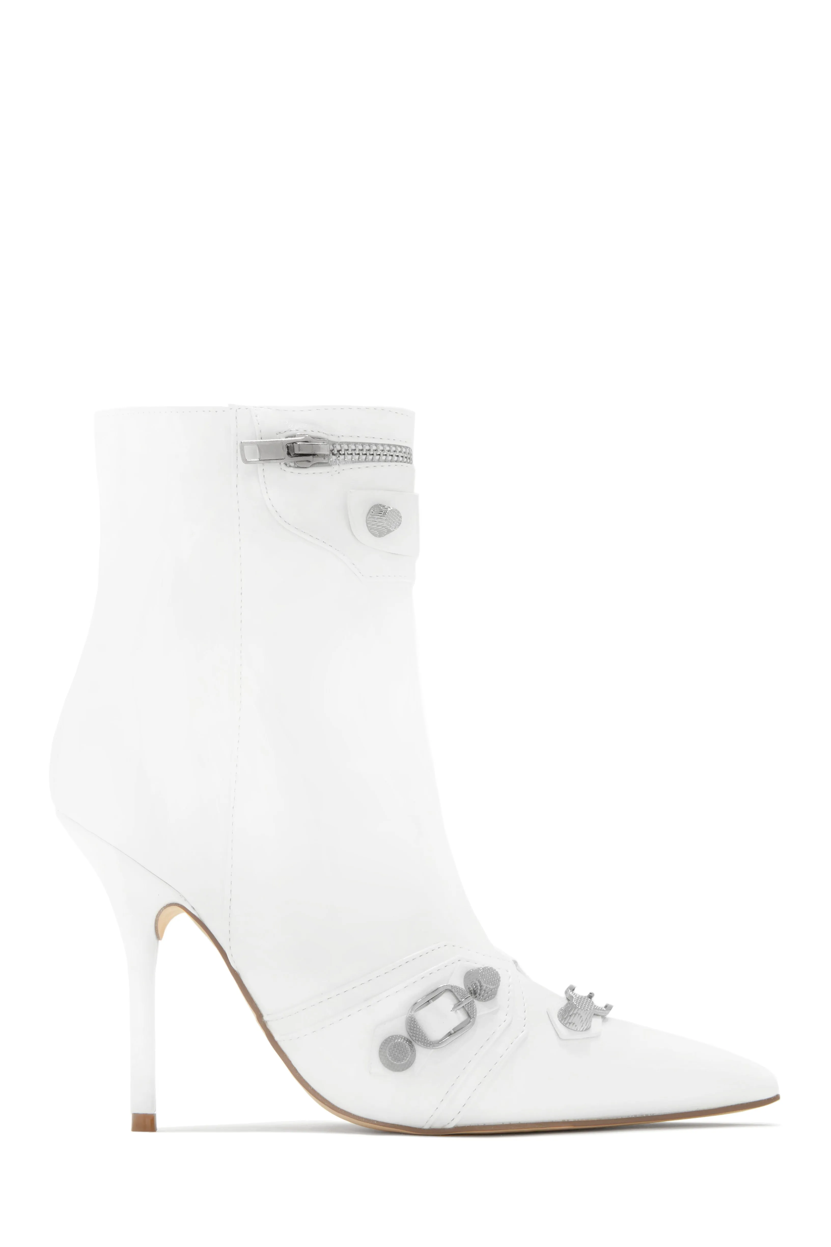 Anaya PU Ankle Boots - White sold by Miss Lola product image thumbnail 3