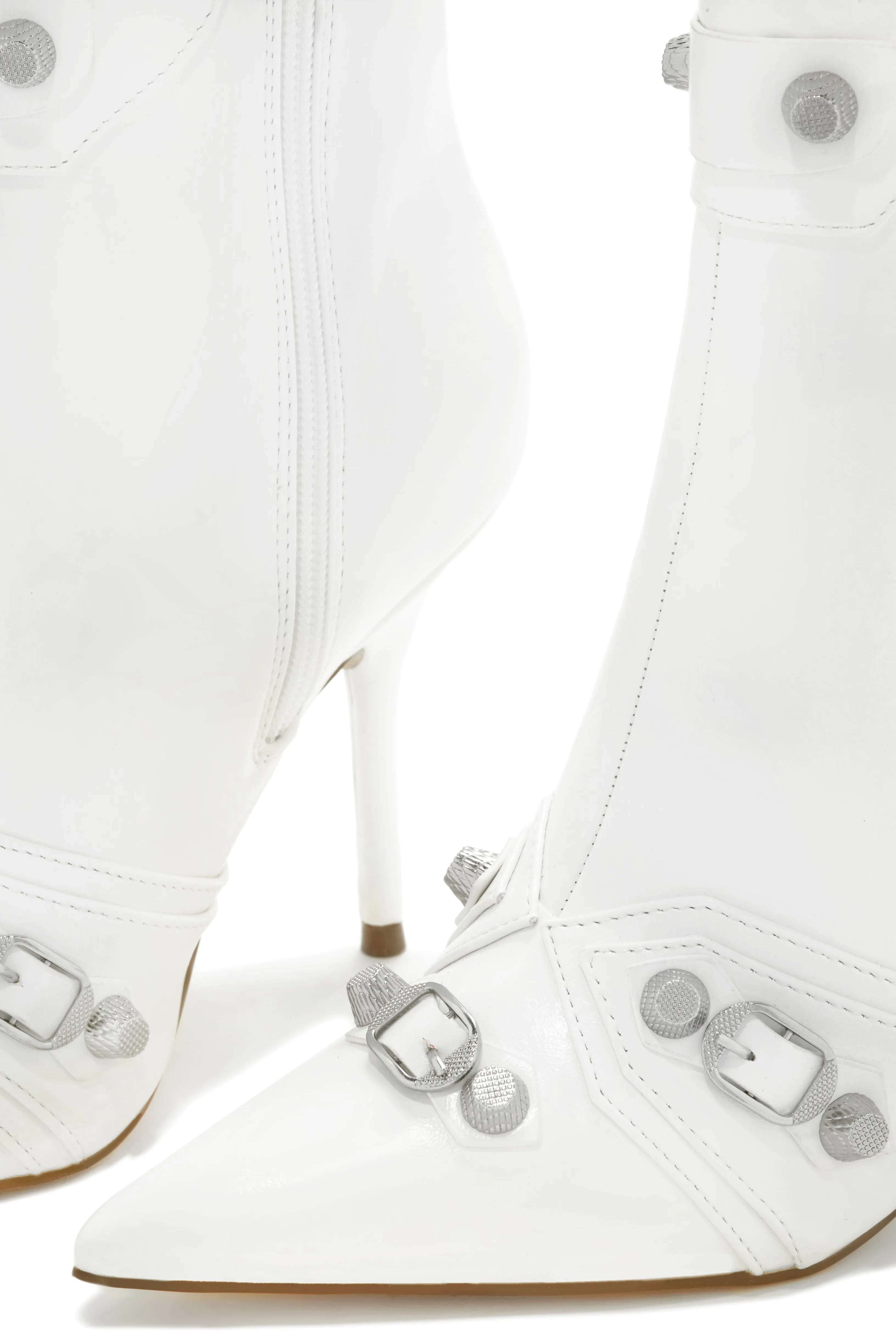 Anaya PU Ankle Boots - White sold by Miss Lola product image thumbnail 4