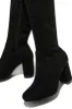 Adalee Over The Knee Block Heel Boots - Black sold by Miss Lola