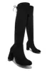 Adalee Over The Knee Block Heel Boots - Black sold by Miss Lola