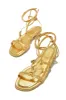 Coastal Villa Lace Up Sandals - Gold sold by Miss Lola
