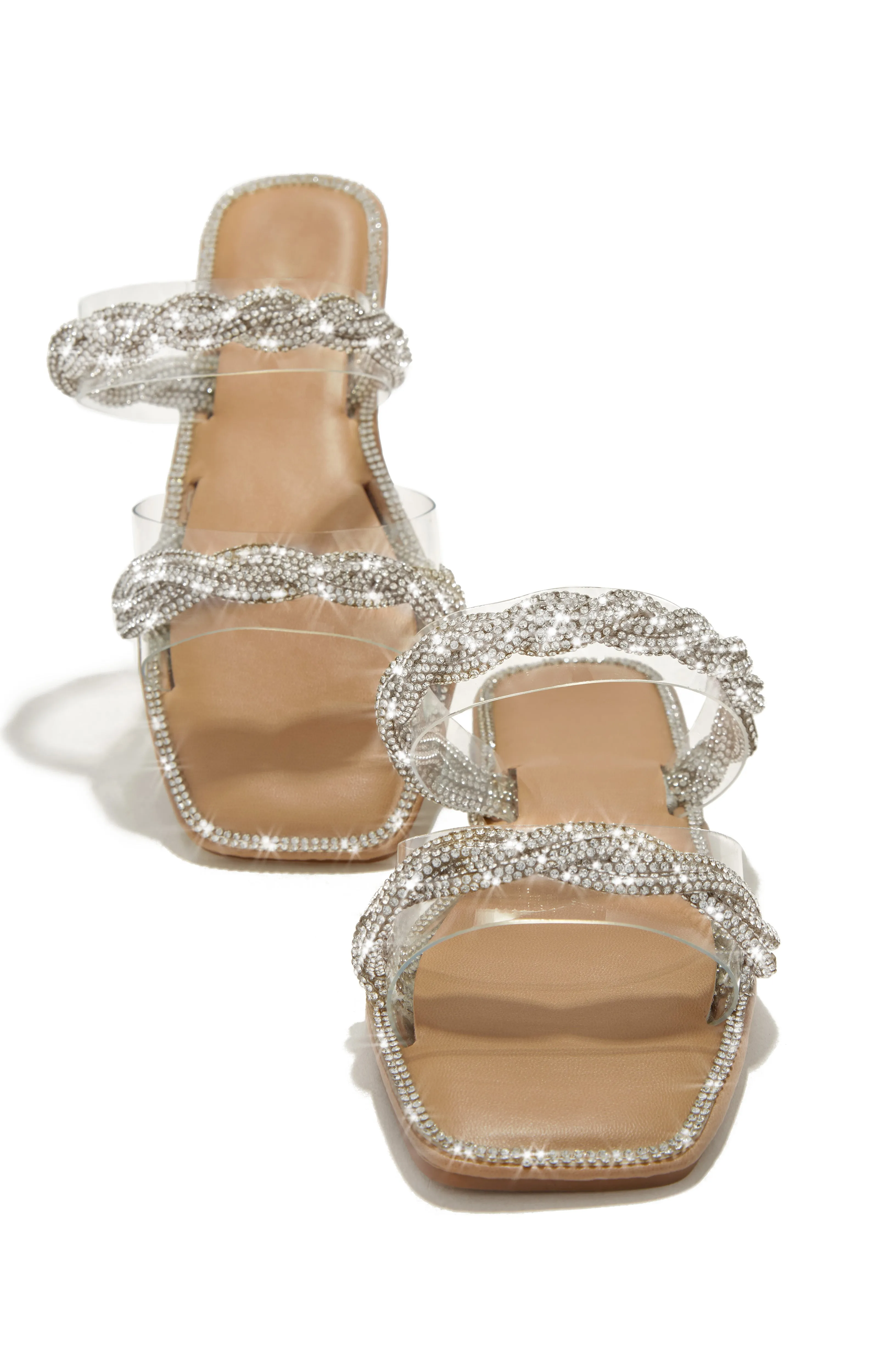 Island Breeze Embellished Slip On Sandals - Silver sold by Miss Lola product image thumbnail 4