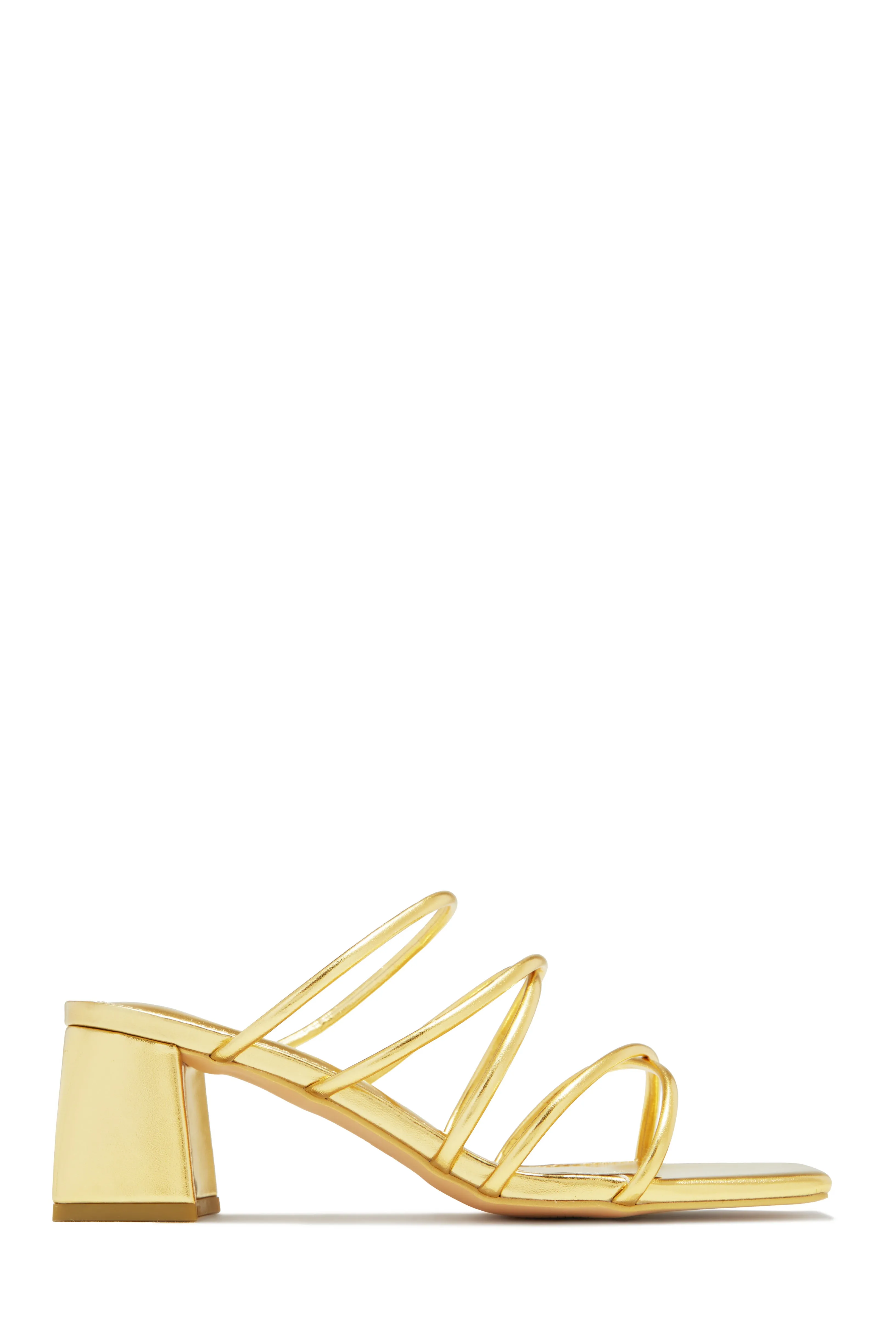 Hannah Block Mid Heel Mules - Gold sold by Miss Lola product image thumbnail 5