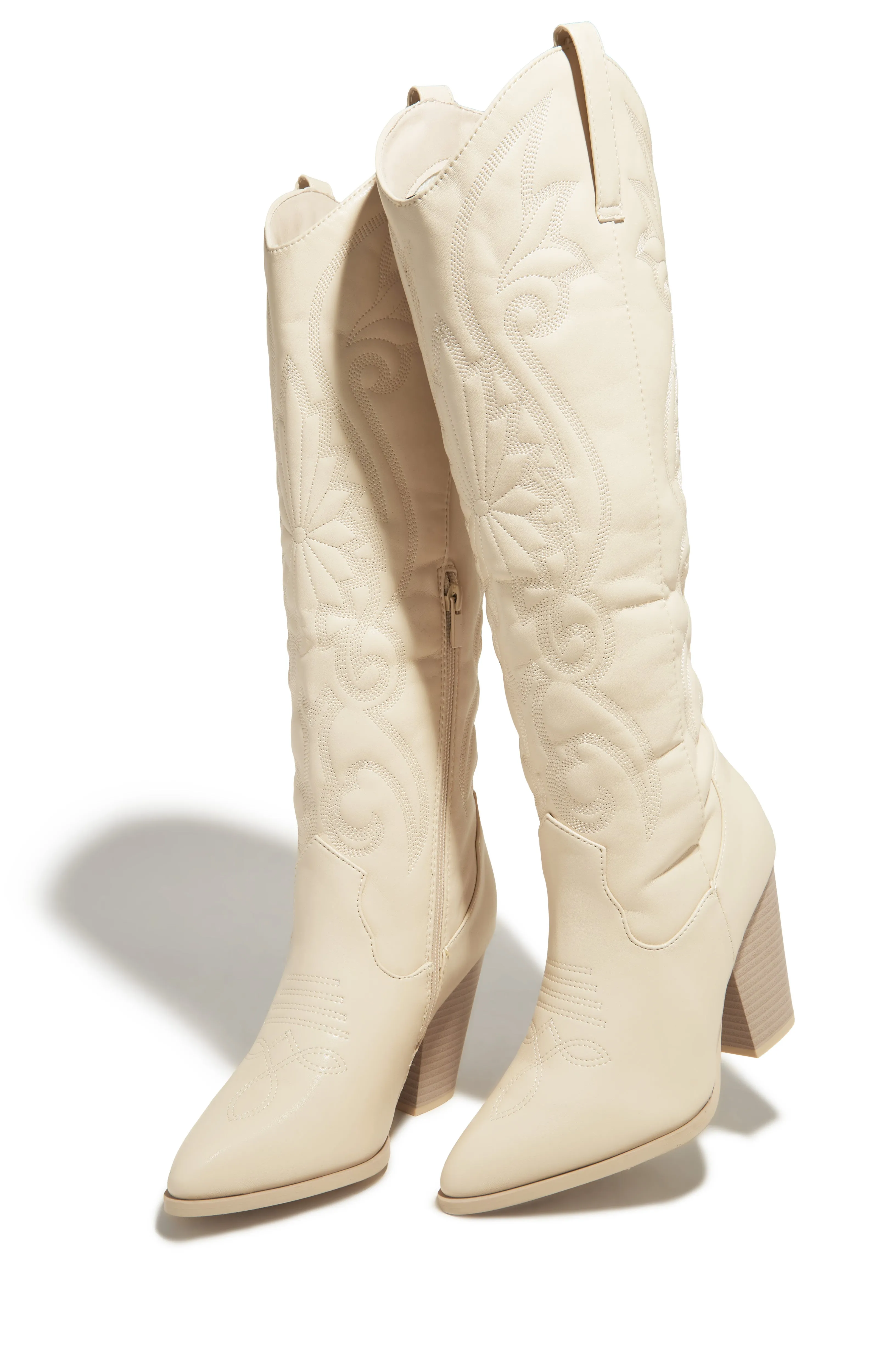 Jordyn Cowgirl Boots - Bone sold by Miss Lola product image thumbnail 2