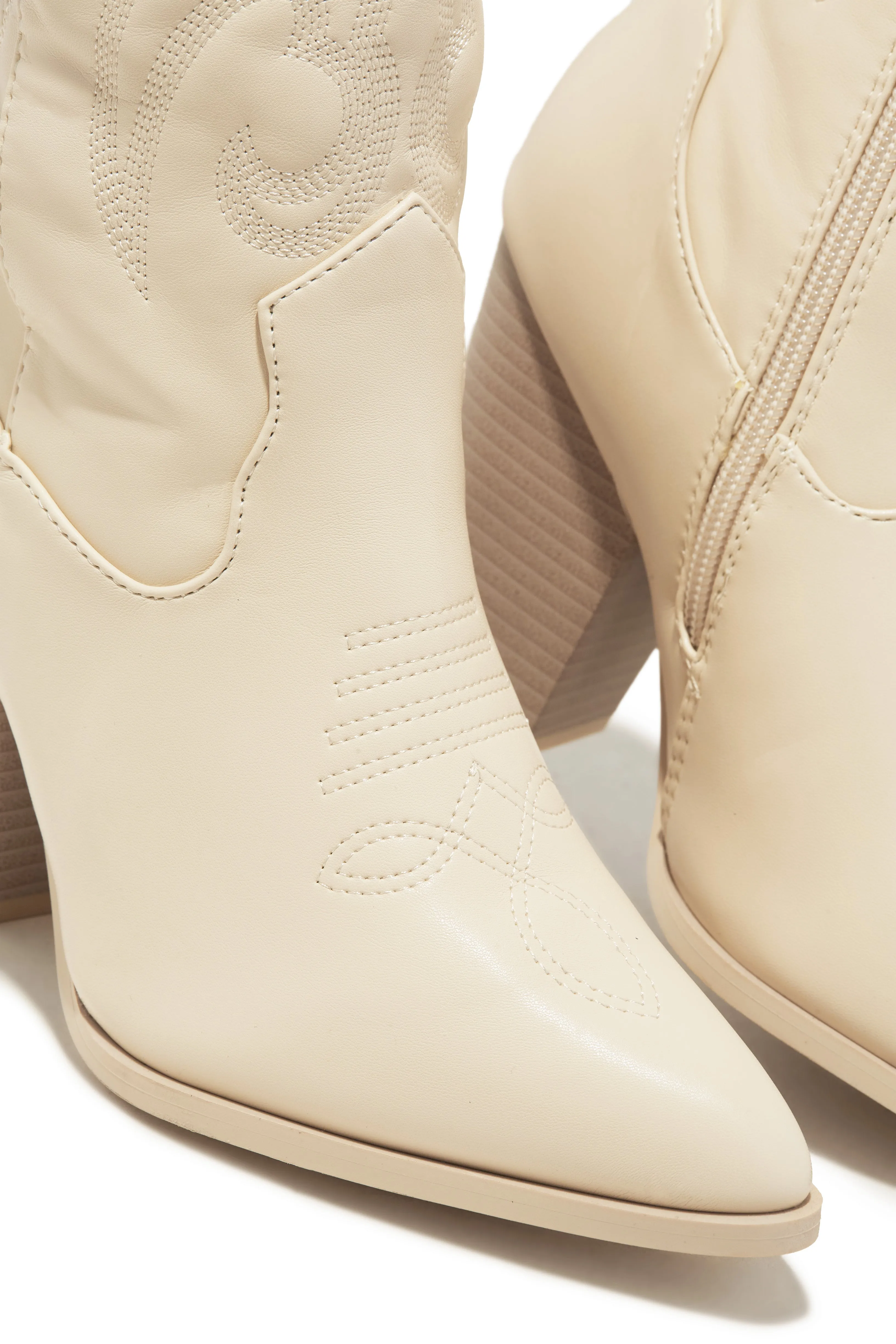 Jordyn Cowgirl Boots - Bone sold by Miss Lola product image thumbnail 3