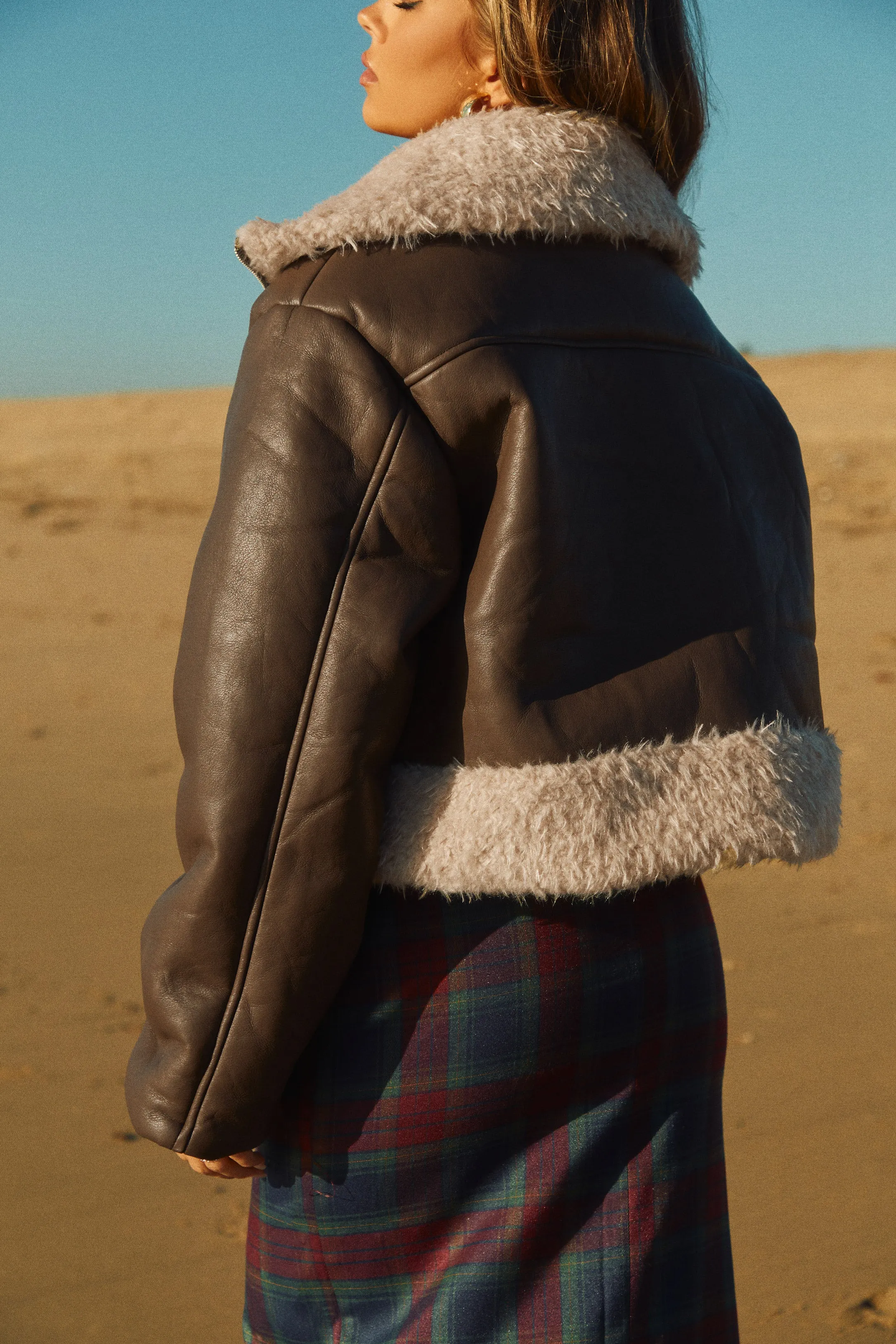 Saira PU Coat - Brown sold by Miss Lola product image thumbnail 4